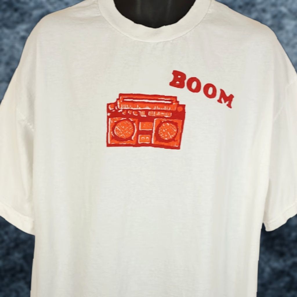 Vintage VINTAGE Boombox T Shirt Mens 2XL White Y2K Streetwear Art Tee Brand Alstyle Apparel & Activewear Shirt Mens White 90s Hip Hop Music Size US XXL / EU 58 / 5 - 1 Thumbnail