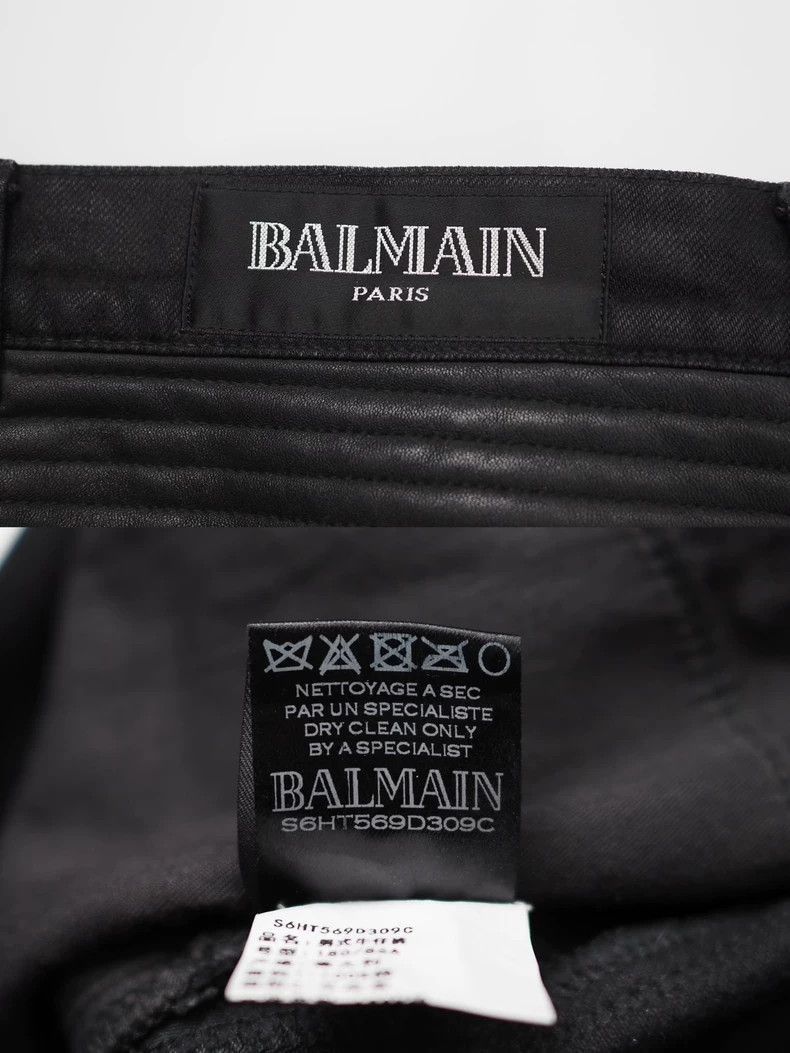Balmain balmain black leather biker jeans-2508 Size US 32 / EU 48 - 7 Thumbnail