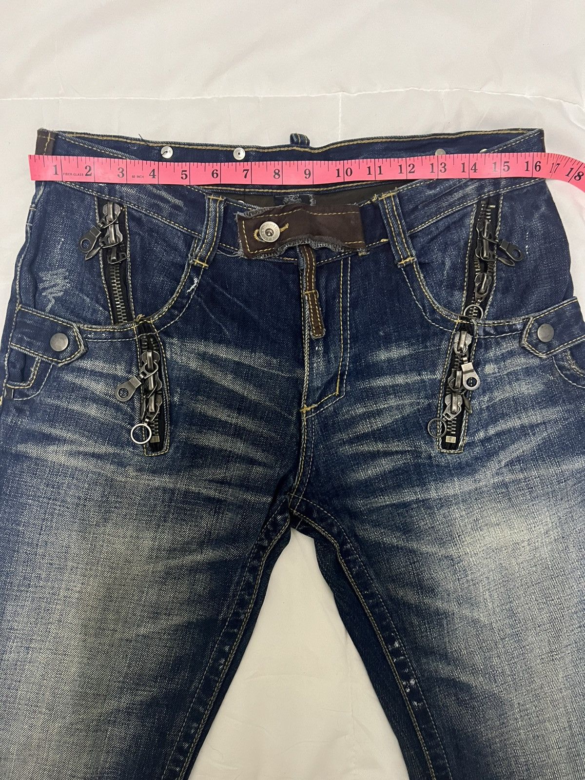 14th Addiction × Japanese Brand × semanticdesign SEMANTIC DESIGN DENIM FLARE JEANS LEATHER TRIMMED Size US 33 - 19 Thumbnail