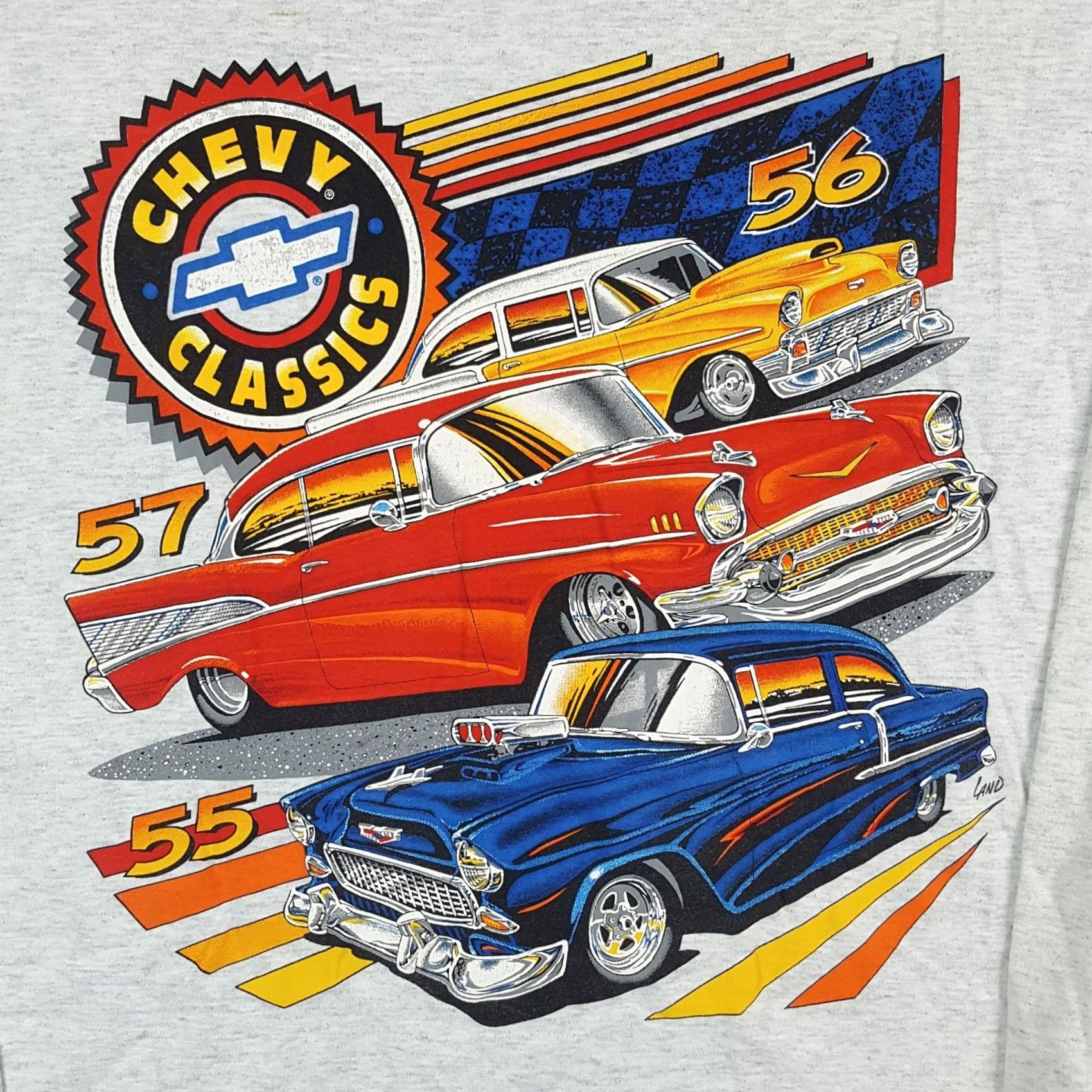 NASCAR Vintage Chevrolet T-Shirt Men XL Gray Car NASCAR Chevy Embroidered Logo 90s 2000s Retro Size US XL / EU 56 / 4 - 3 Thumbnail
