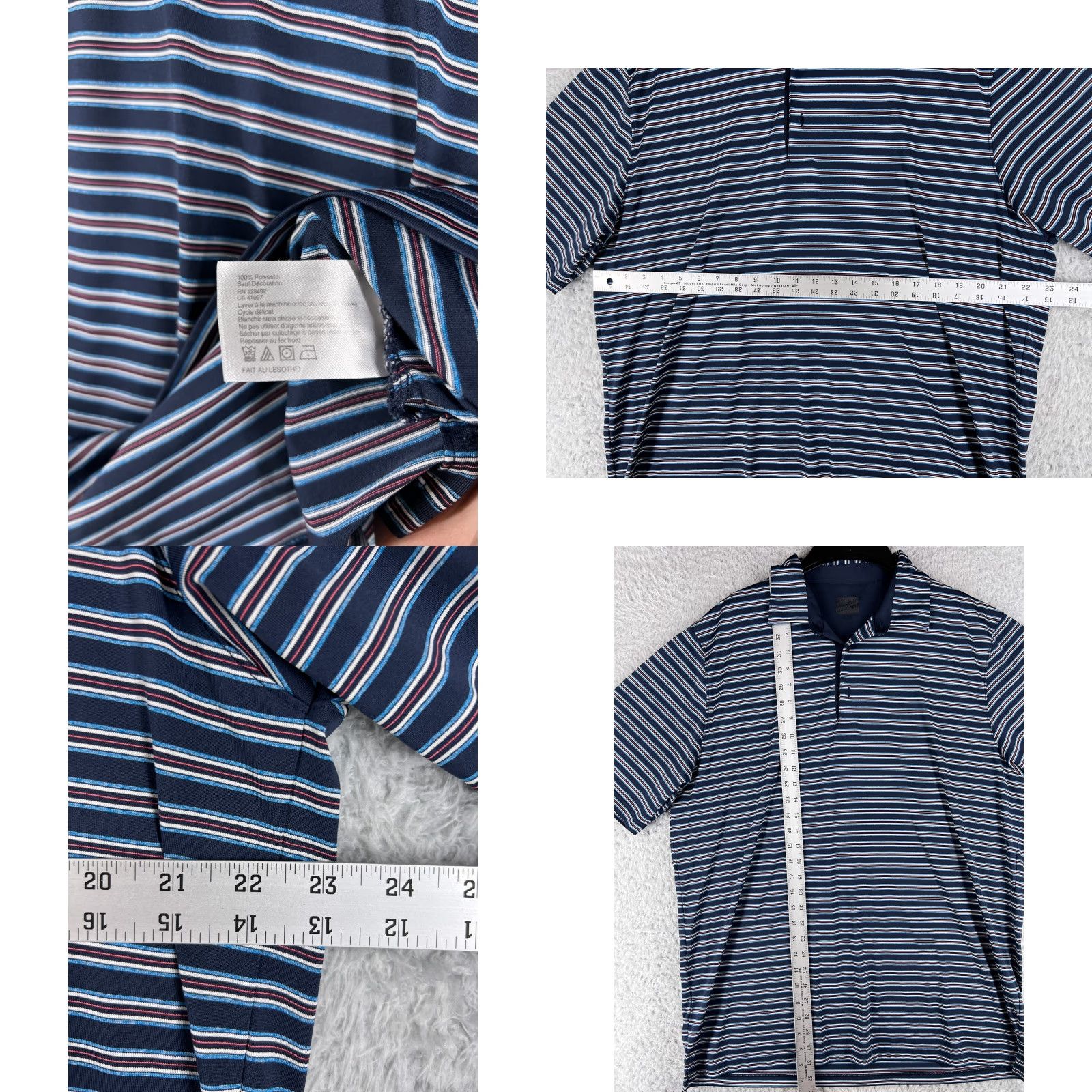 Vintage Greg Norman Polo Shirt Mens XL Blue Striped Golf Lightweight OutDoors Polo Shirt Mens XL Blue Striped Golf Lightweight OutDoors Size US XL / EU 56 / 4 - 8 Thumbnail