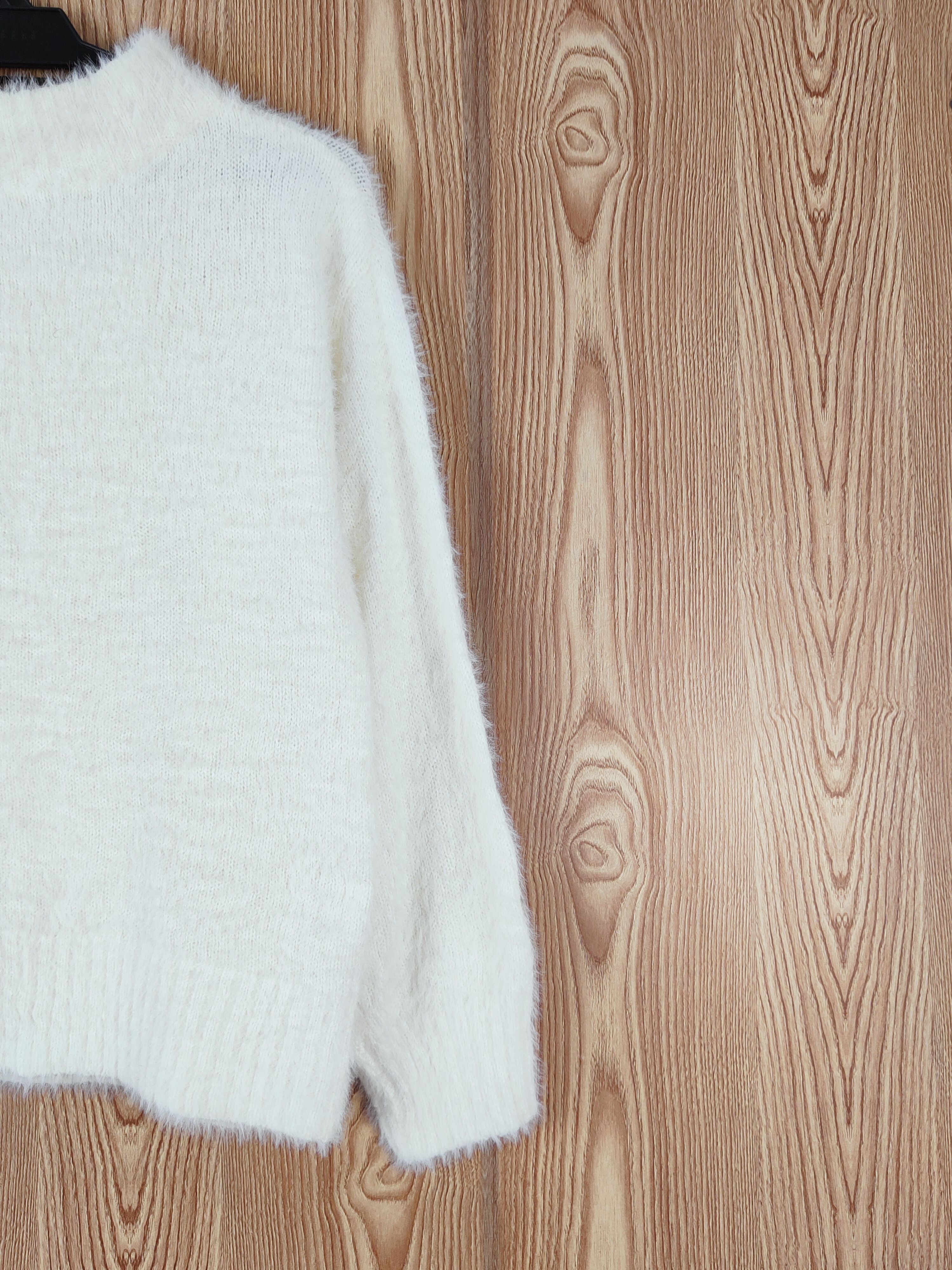 Japanese Brand × Vintage Earth Music & Ecology Ivory Fur Mohair Knitwear Size M / US 6-8 / IT 42-44 - 9 Thumbnail