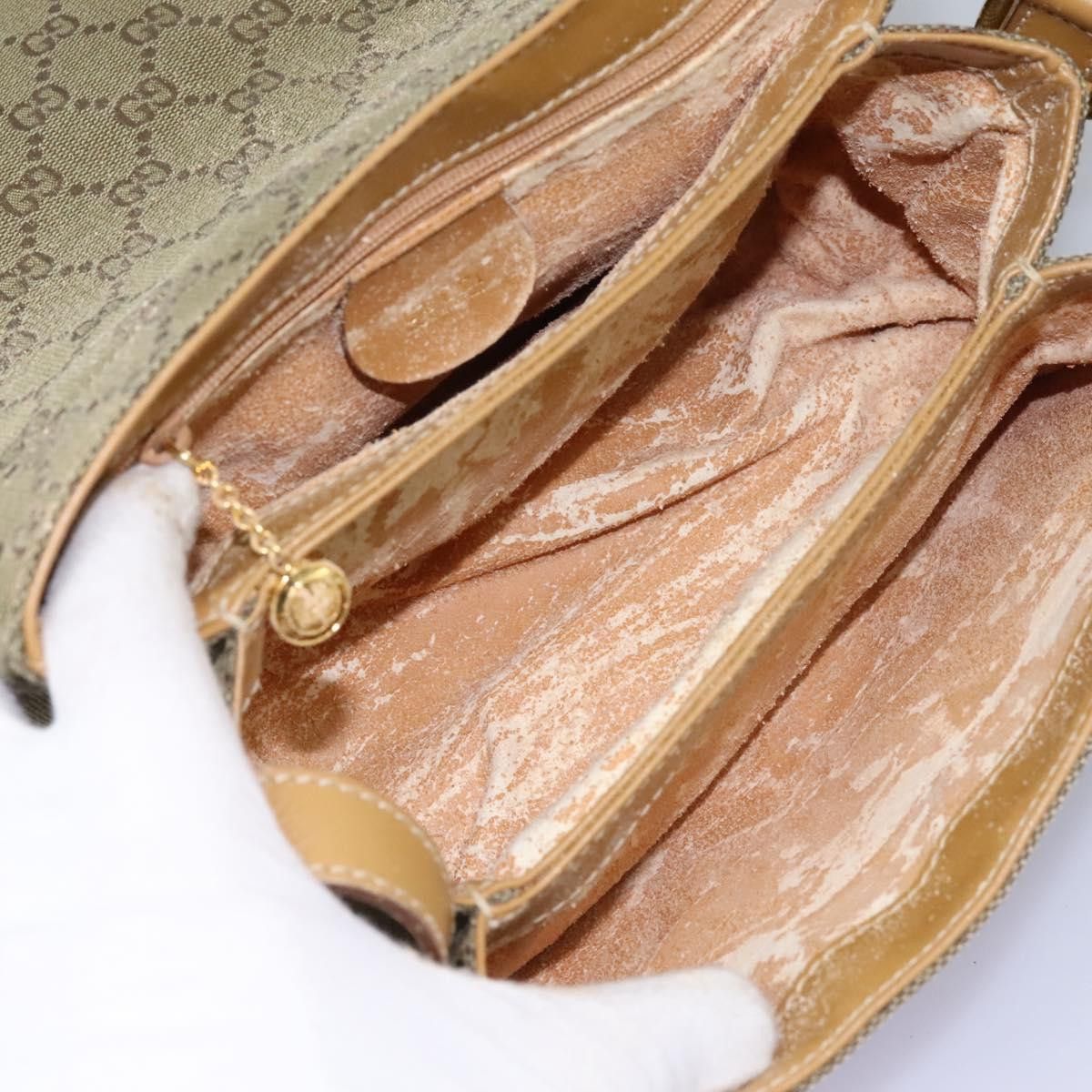 Gucci GUCCI GG Canvas Shoulder Bag Beige Gold Size ONE SIZE - 10 Thumbnail