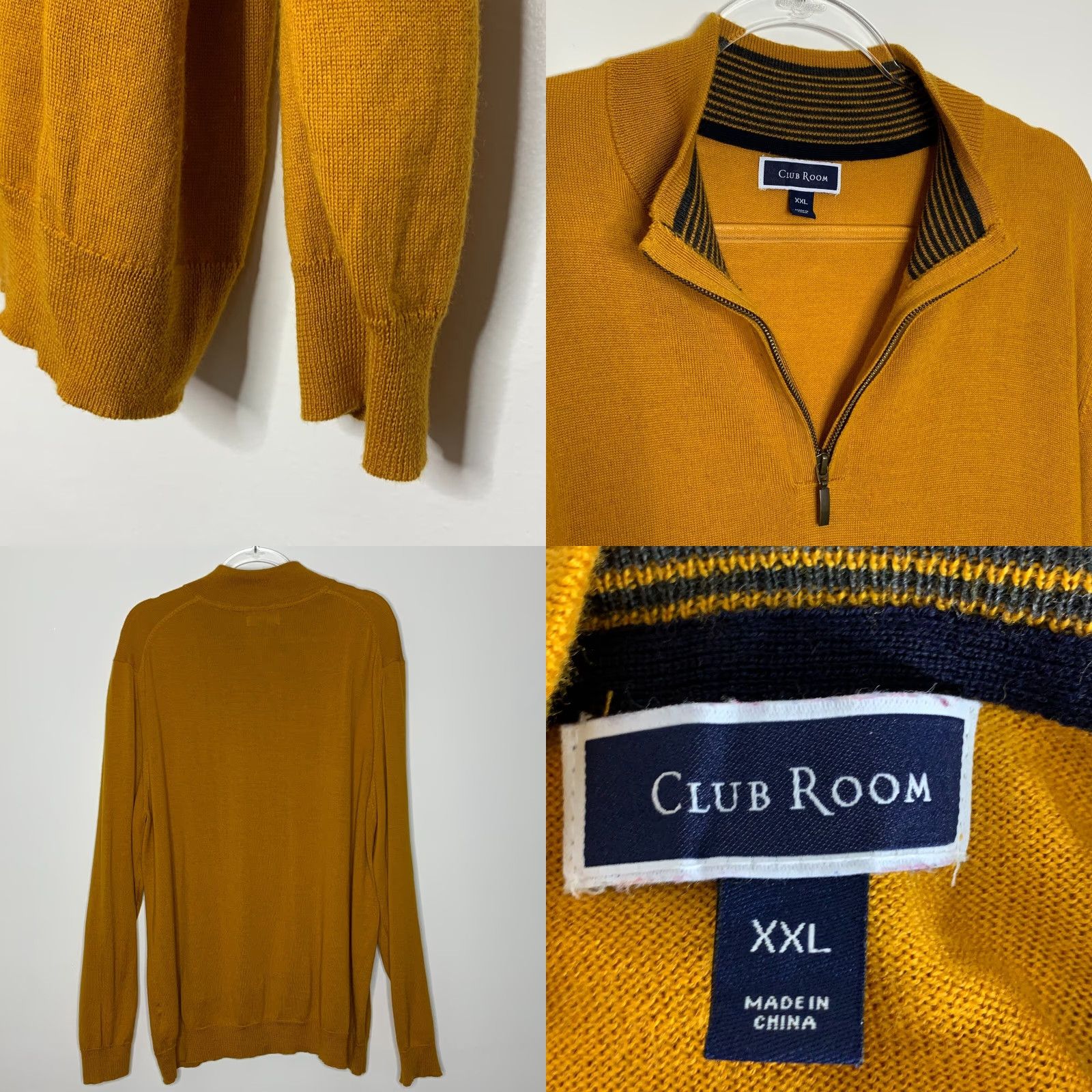 Club Room VINTAGE Club Room Sweater Pullover Mens 2XL Merino Wool Half Zip Long Sleeve Rust Mustard Pullover Mens Sweater 2XL Merino Wool Blend Knit Size US XXL / EU 58 / 5 - 8 Thumbnail