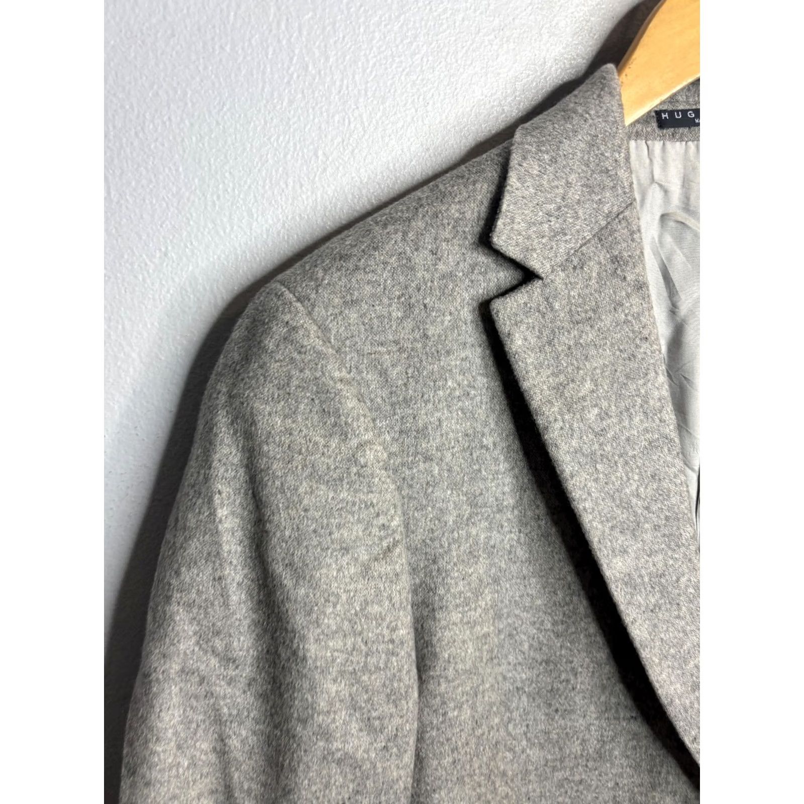 Hugo Boss HUGO BOSS Blazer Mens 40 Gray Cashmere Sport Coat Made In USA Classic Jacket Size 40R - 2 Thumbnail