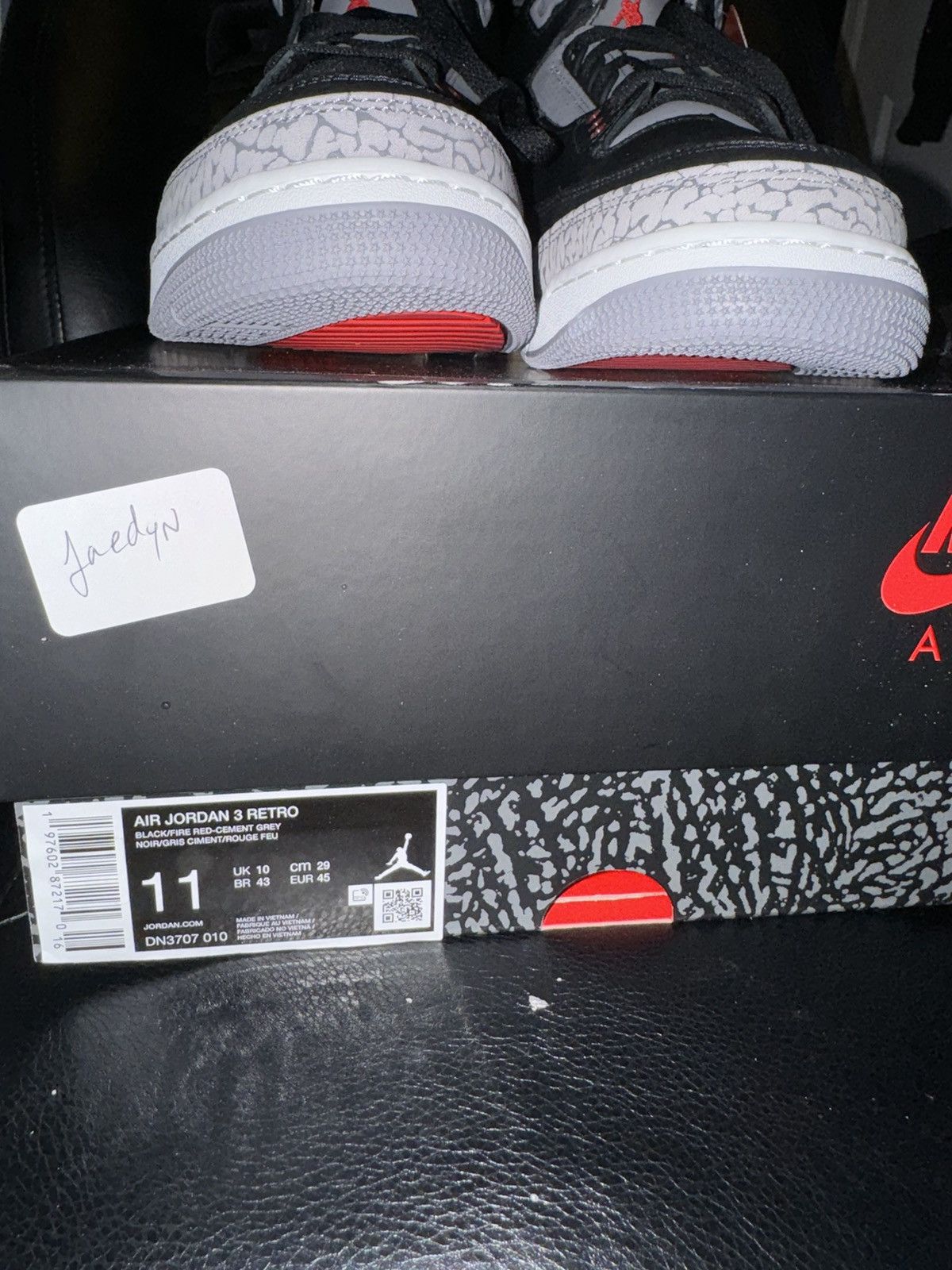 Jordan Brand × Nike AIR JORDAN 3 “BLACK CEMENT” RETRO 2024 Size US 11 / EU 44 - 8 Thumbnail