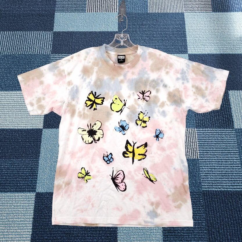 Obey Obey Shirt Medium M White Tie Dye Butterfly Pullover Short Sleeve Tee Mens Size US M / EU 48-50 / 2 - 1 Thumbnail