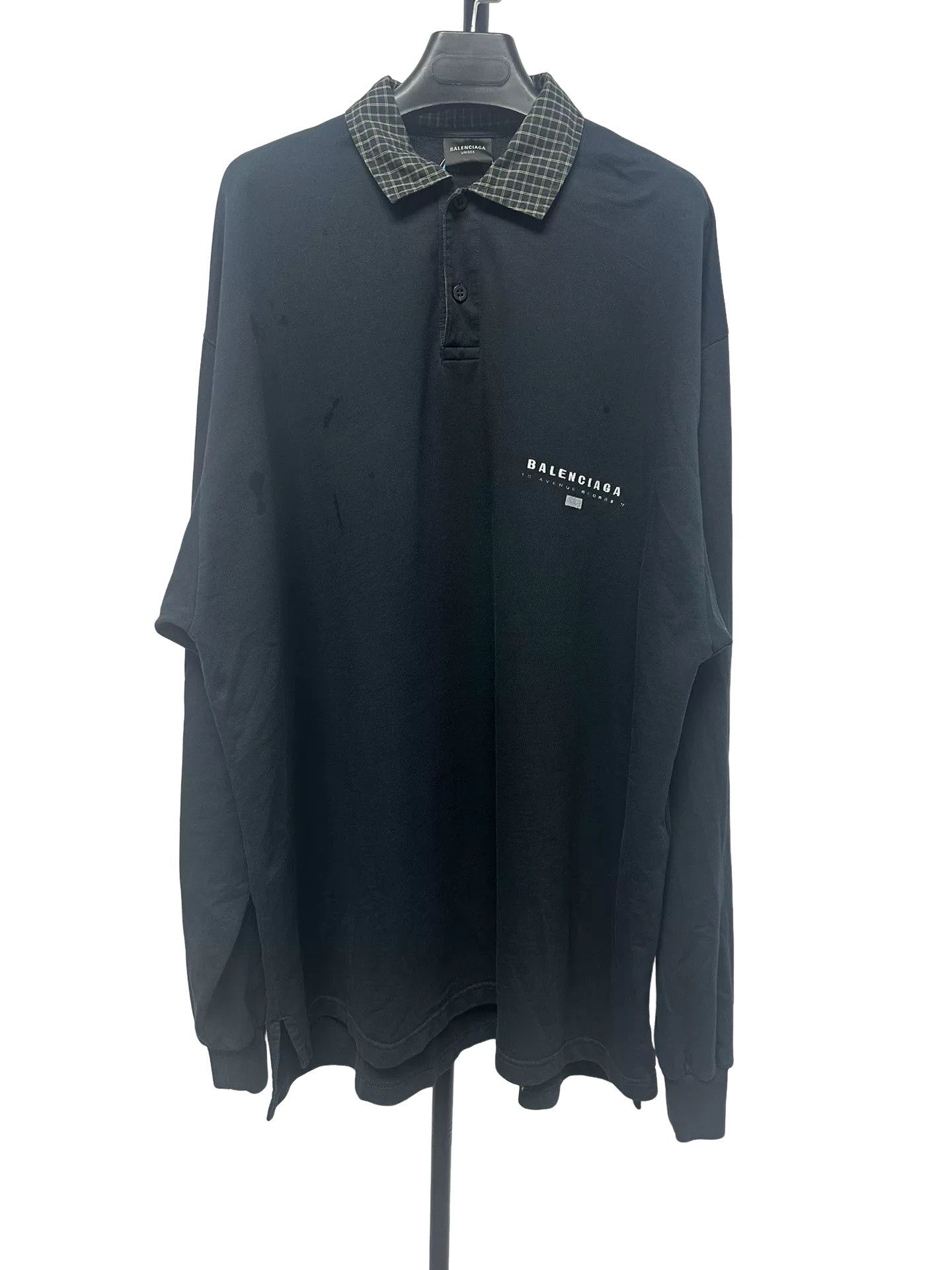 Balenciaga Balenciaga Plaid Collar Long Sleeve Polo Size 2 Size US M / EU 48-50 / 2 - 1 Thumbnail