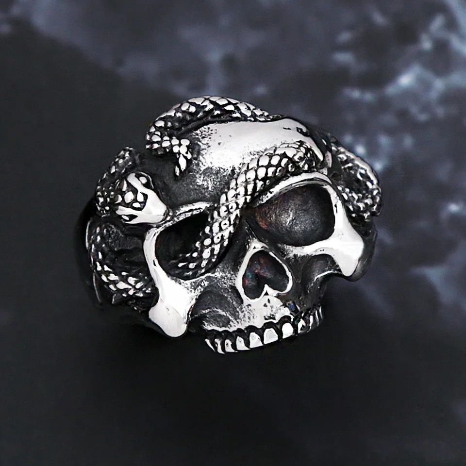 Japanese Brand × Vintage Punk snake skull ring Size ONE SIZE - 1 Thumbnail