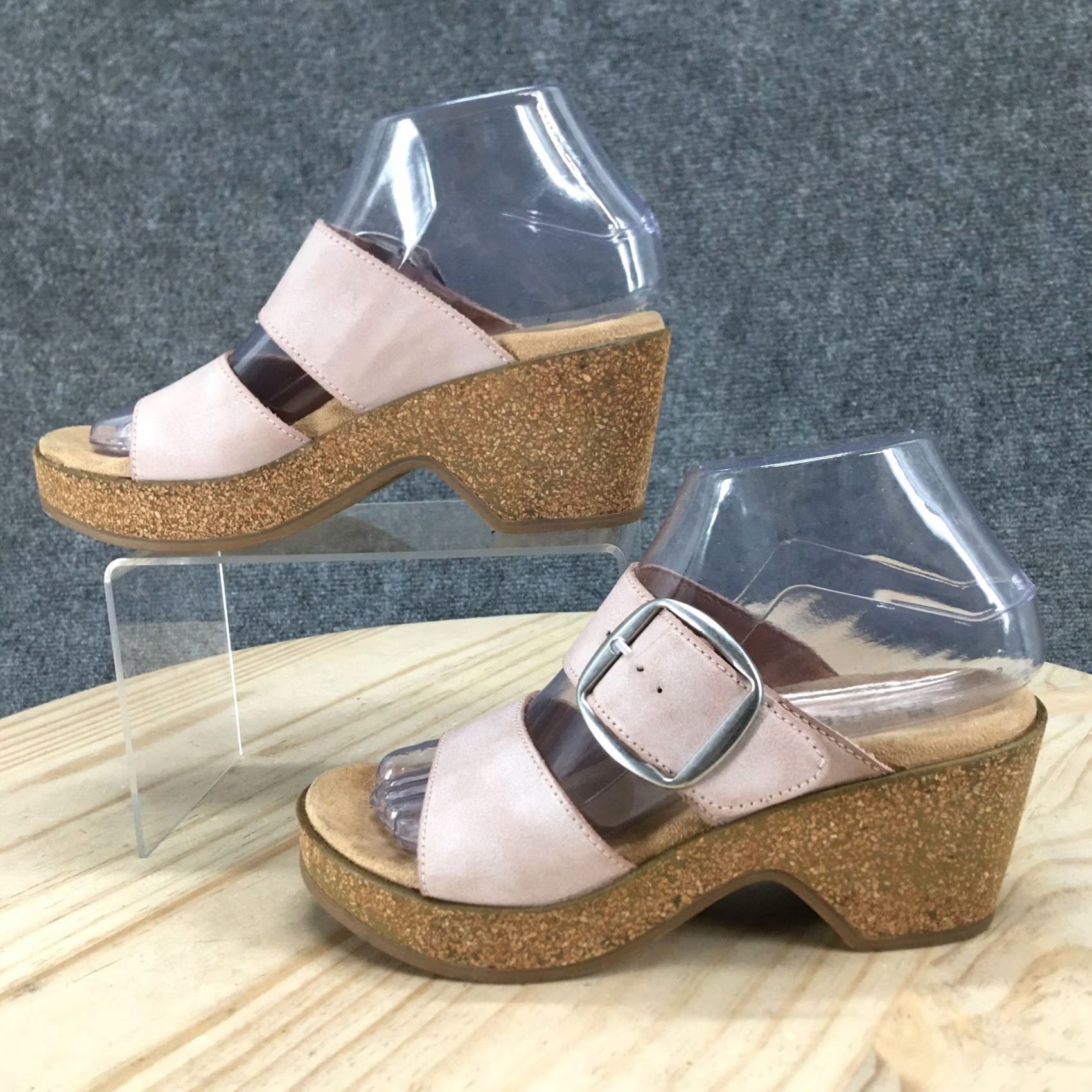 Vintage White Mountain Copious Sandals Womens 6 M Pink Slip On Buckle Wedge Slide Casual Platform Size US 6 / IT 36 - 2 Thumbnail