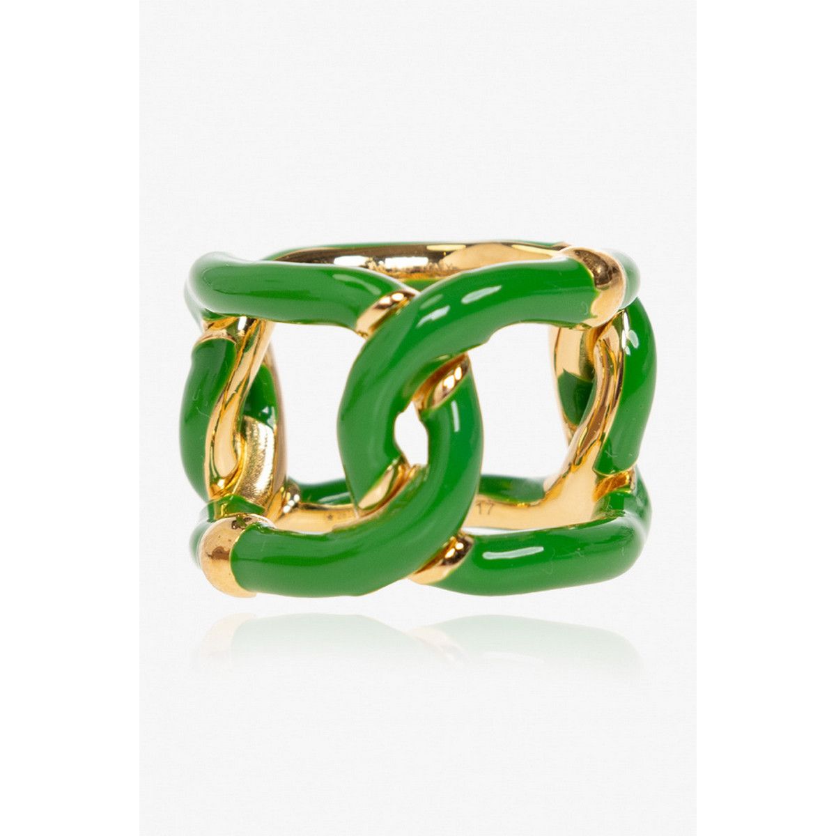 Bottega Veneta BOTTEGA VENETA Chains green gold plated silver ring 7 / 15 q Size ONE SIZE - 1 Thumbnail