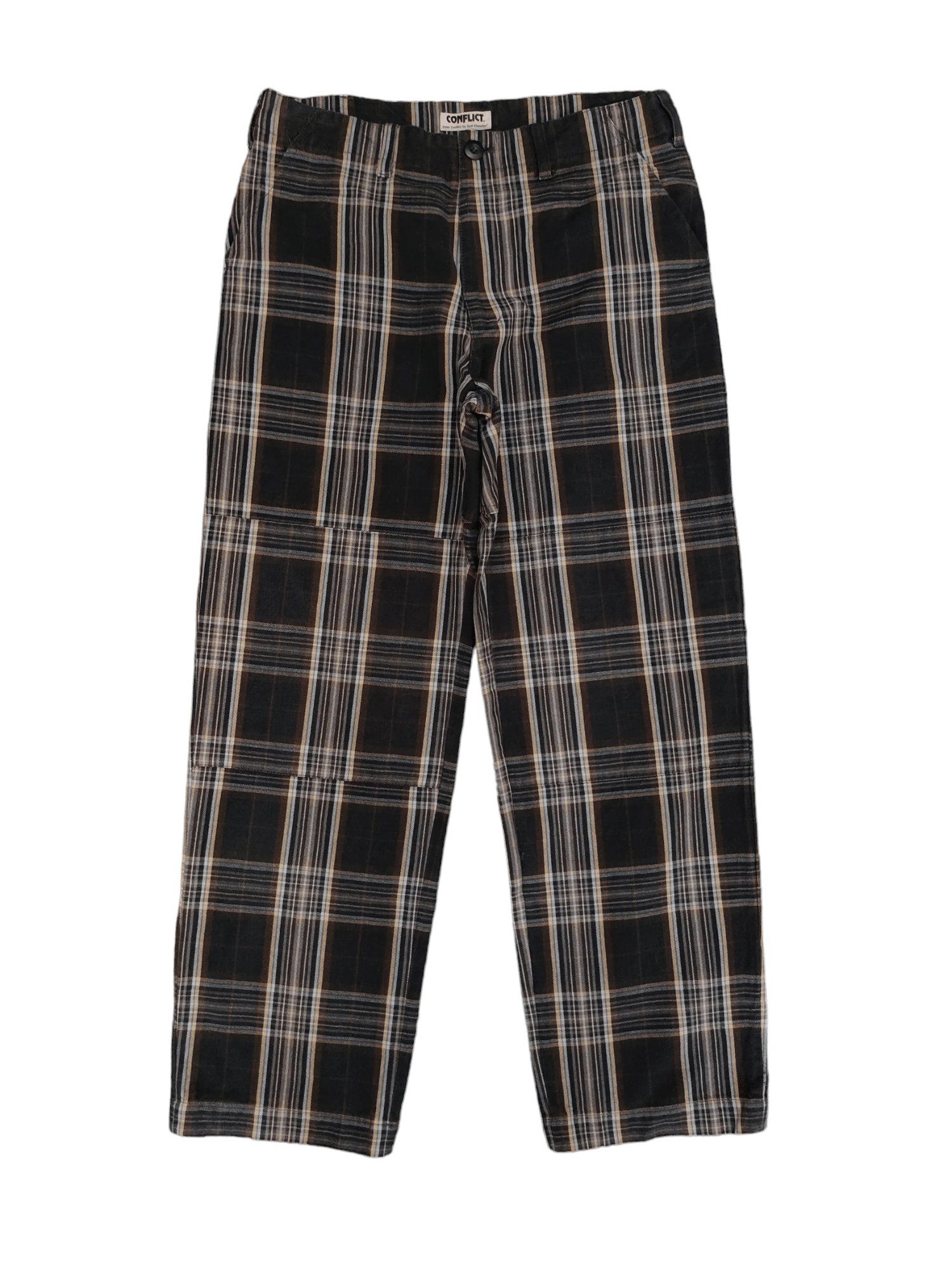 Baggy Jeans Conflict Japan Checkered Double Knee Wide Leg