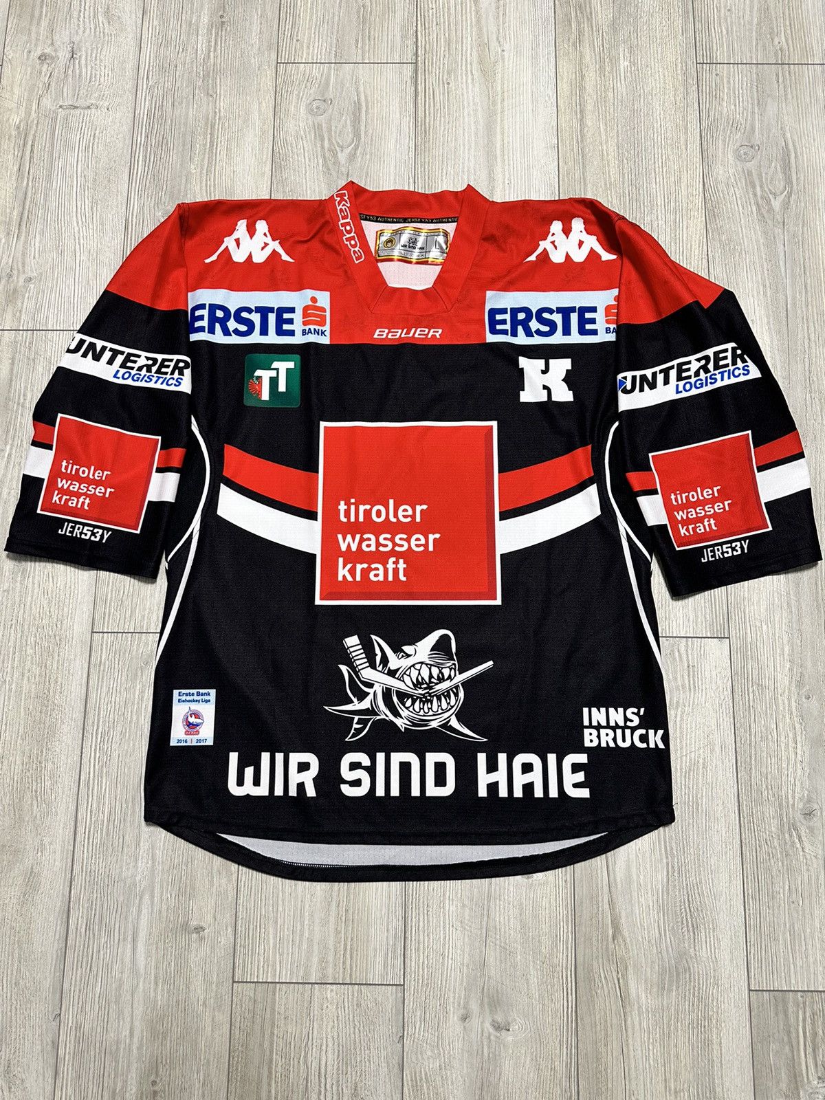 NHL HC Tiroler Wasserkraft Innsbruck Die Haie Jersey #57 Clark Size US L / EU 52-54 / 3 - 1 Thumbnail