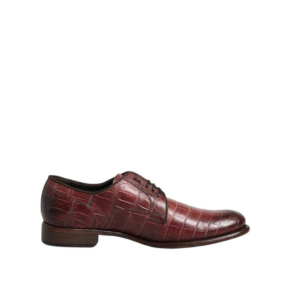 Dolce & Gabbana Dolce & Gabbana Burgundy Leather Lace Up Derby Dress Shoes Size US 10 / EU 43 - 1 Thumbnail