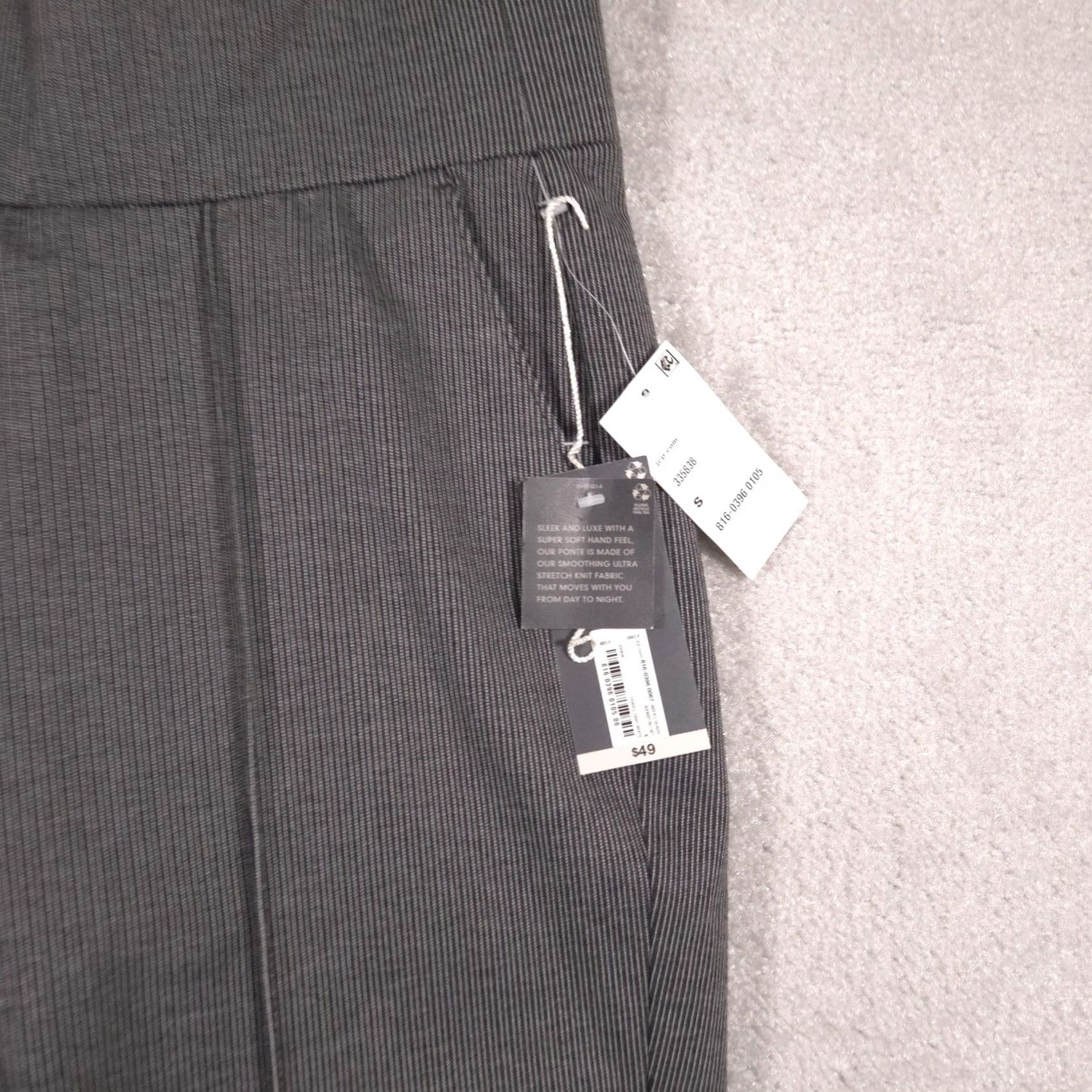 Worthington Worthington Dress Pants Womens Small Gray Stripe Knit Slim Pull On Stretch Work Ladies Pants Size 28" / US 6 / IT 42 - 3 Thumbnail