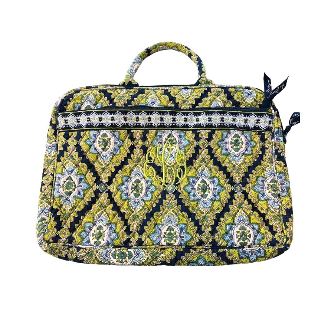Vera Bradley Vera Bradley Cambridge Laptop Sleeve Tote Bag Monogrammed "ELG" 11" h x 14" w x 1" d Multicolor Cotton Blend Laptop Bag Women Monogrammed ELG Size ONE SIZE - 3 Thumbnail