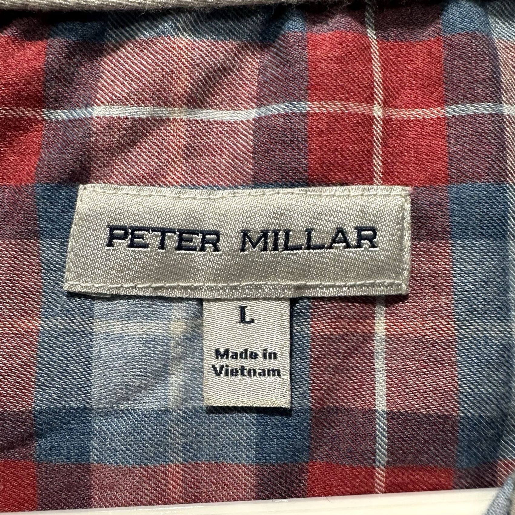 Peter Millar Peter Millar Shirt Mens Large Red Blue Plaid Alton Cotton Sport MS23W03LTS Size US L / EU 52-54 / 3 - 4 Thumbnail