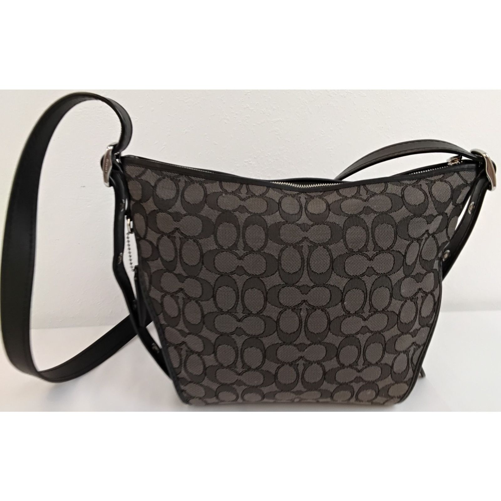 Coach Coach Dufflette Signature C Jacquard Crossbody Black Purse Size ONE SIZE - 5 Thumbnail