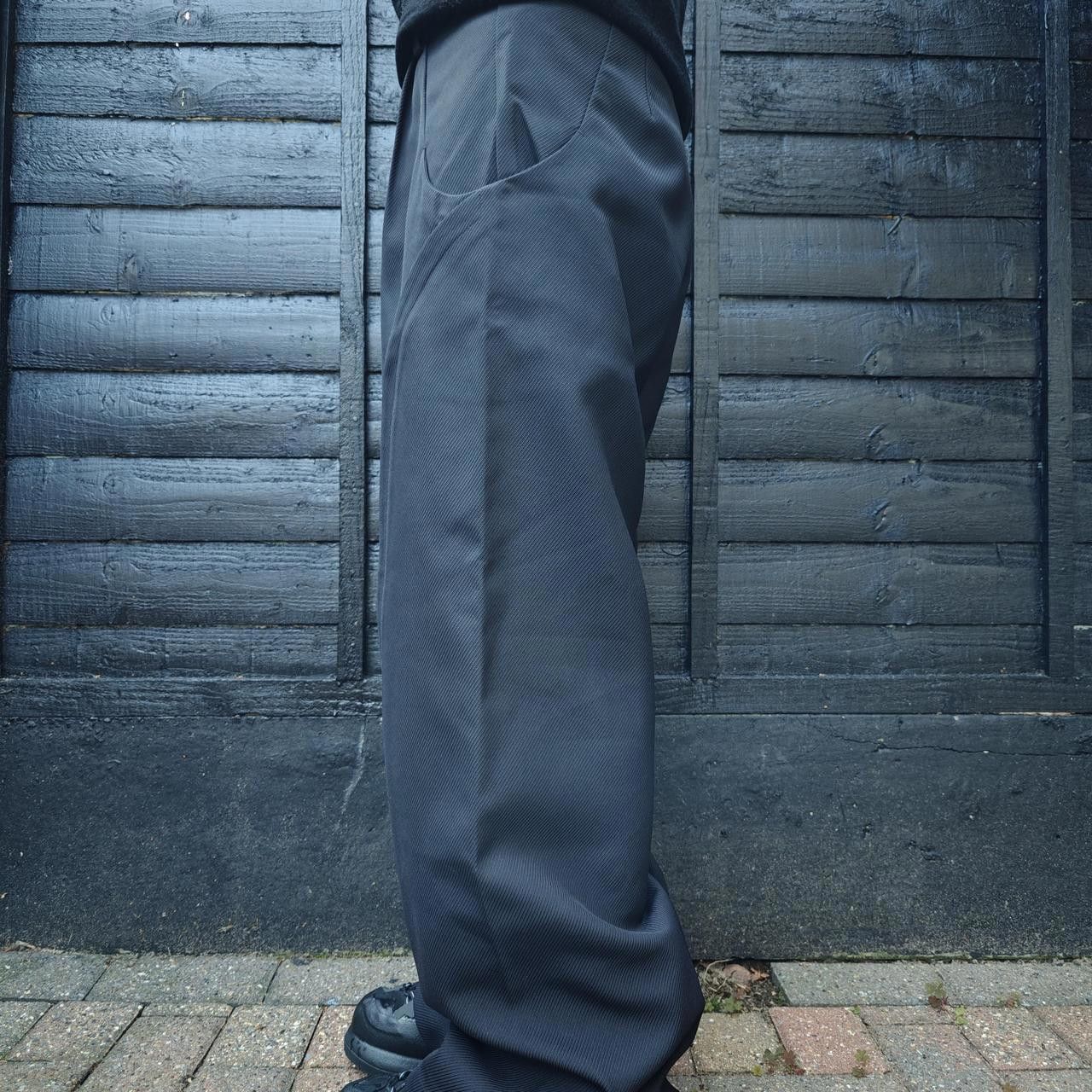 Other Black Wave Panelled Wide Leg Trousers Size US 32 / EU 48 - 3 Thumbnail
