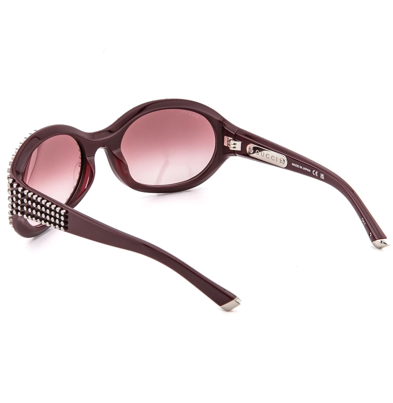 Gucci GUCCI GG2013S Burgundy 2013 Spike Fashion Sunglasses 002 Size ONE SIZE - 2 Thumbnail