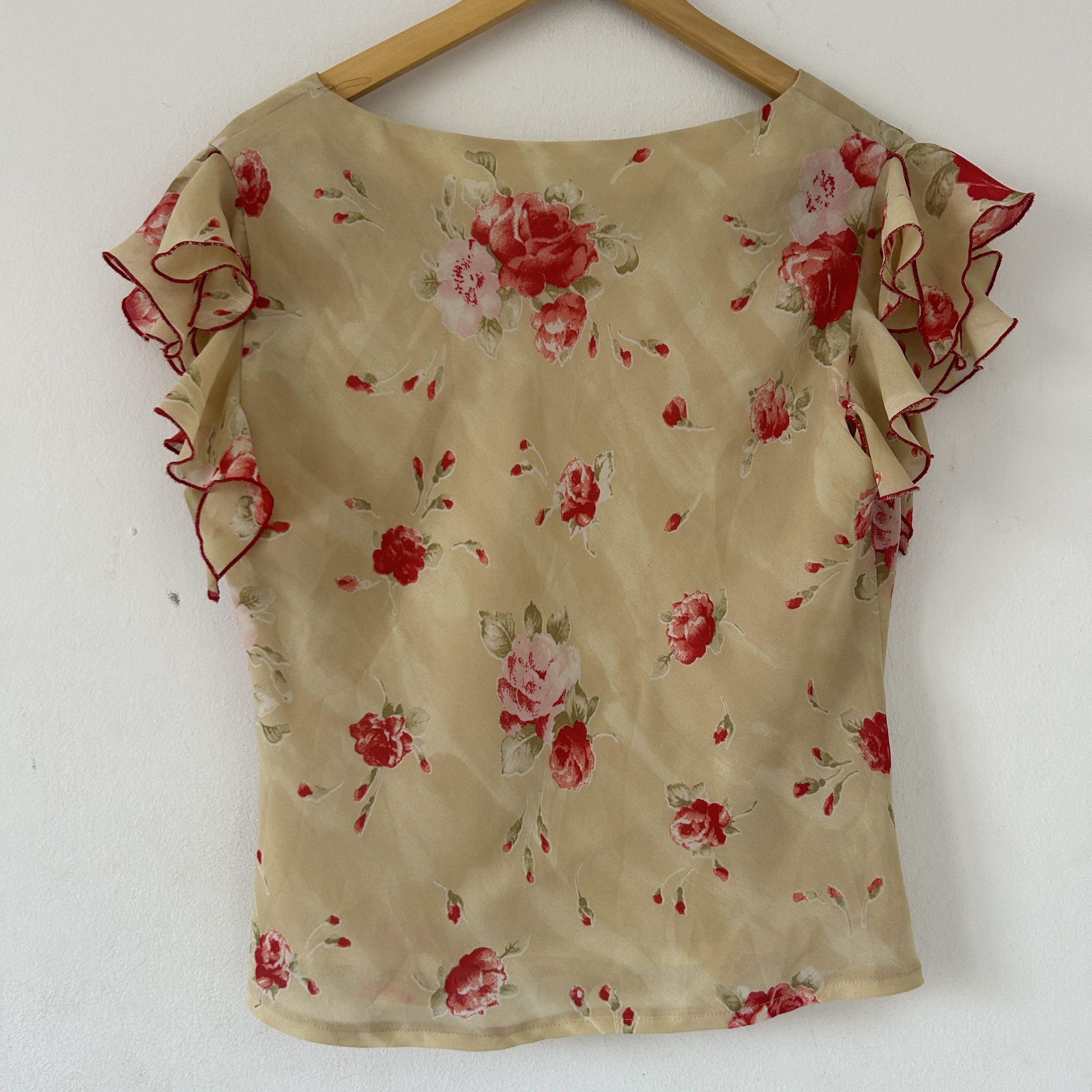 Vintage Vintage frilly floral crop blouse Size XL / US 12-14 / IT 48-50 - 8 Thumbnail