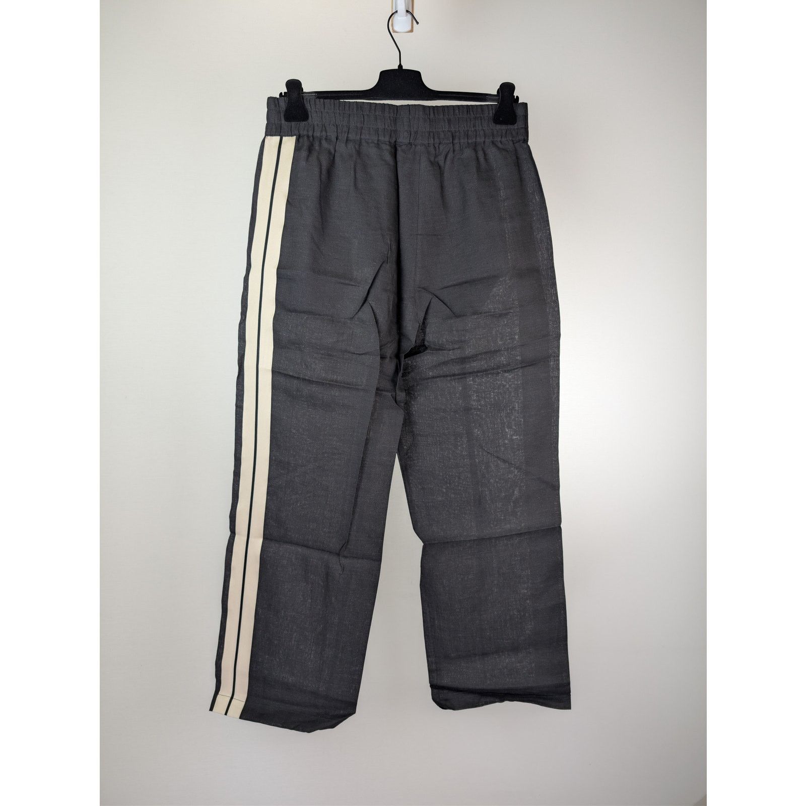 Palm Angels o1rshd1 Classic Logo Linen Track Pants Anthracite/Off White Size US 36 / EU 52 - 18 Thumbnail