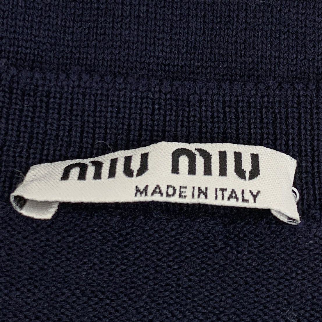 Miu Miu Miu Miu Navy Lace Trim Wool Long Sleeve Knit Sweater K26WX Size XS / US 0-2 / IT 36-38 - 5 Thumbnail