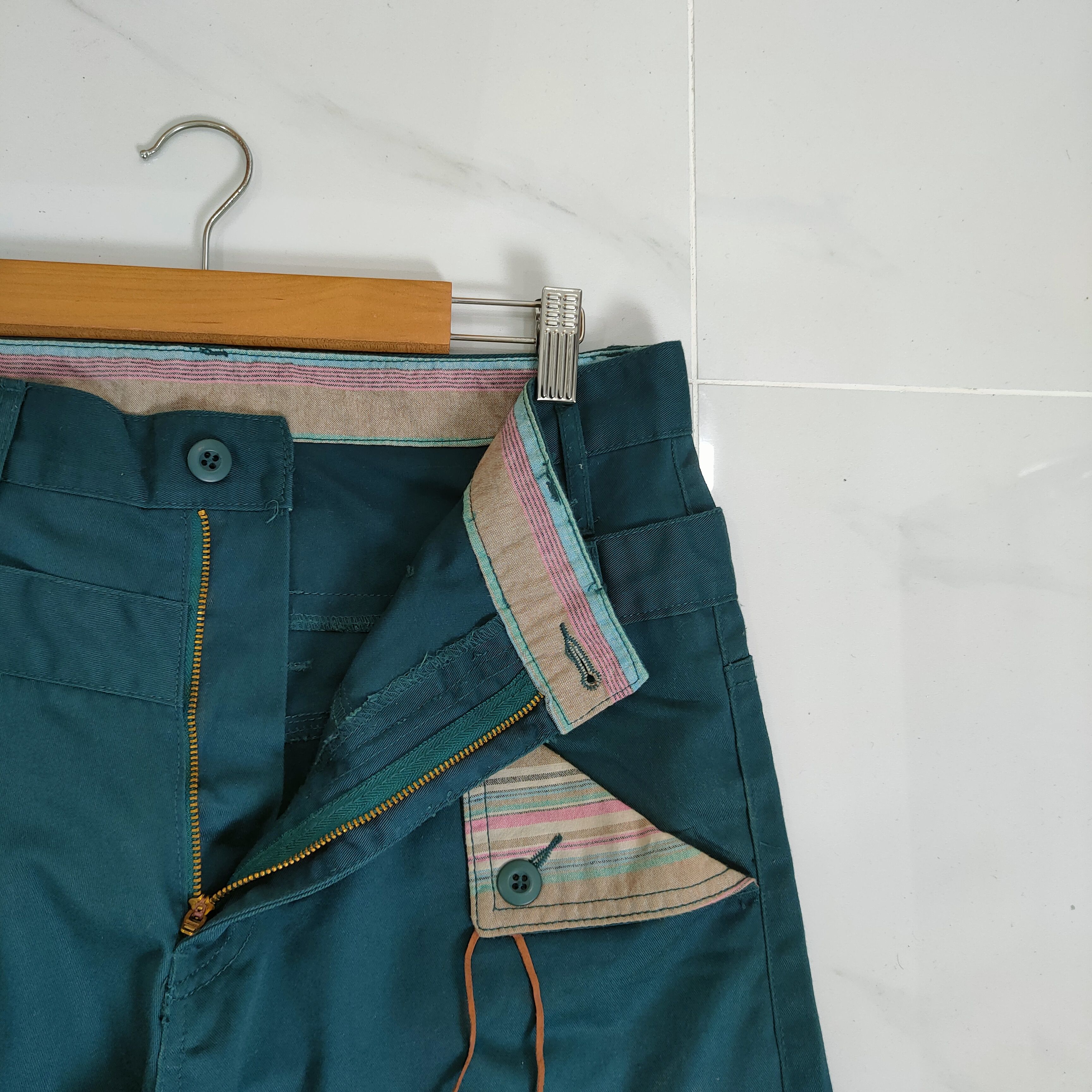 Japanese Brand DOUBLE WAIST GREEN TURQUOISE TROUSERS PANTS Size US 32 / EU 48 - 6 Thumbnail