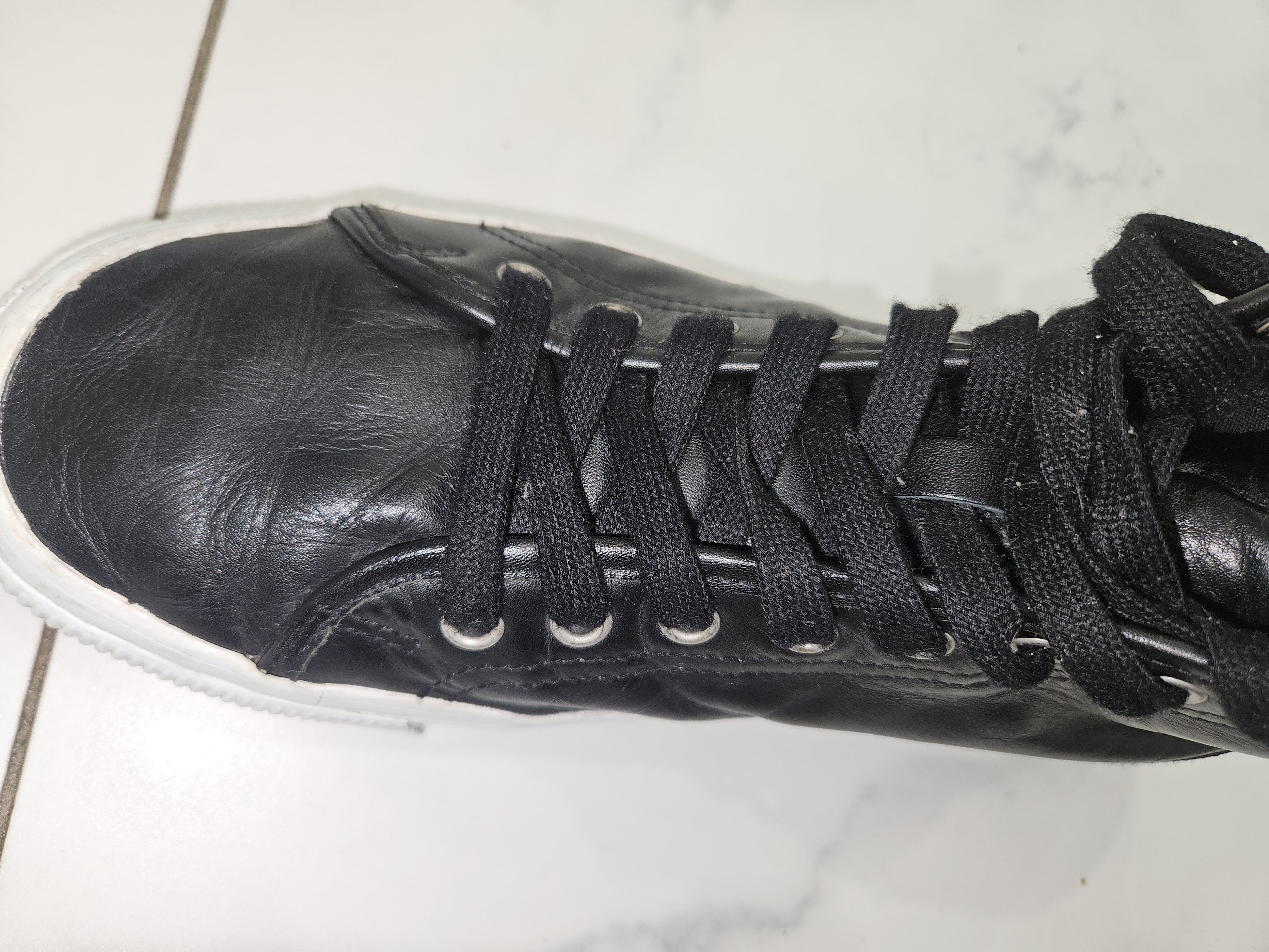 Kenzo Kenzo Black Leather High-Top Sneakers | Embossed Tiger Logo Size US 8 / EU 41 - 3 Thumbnail
