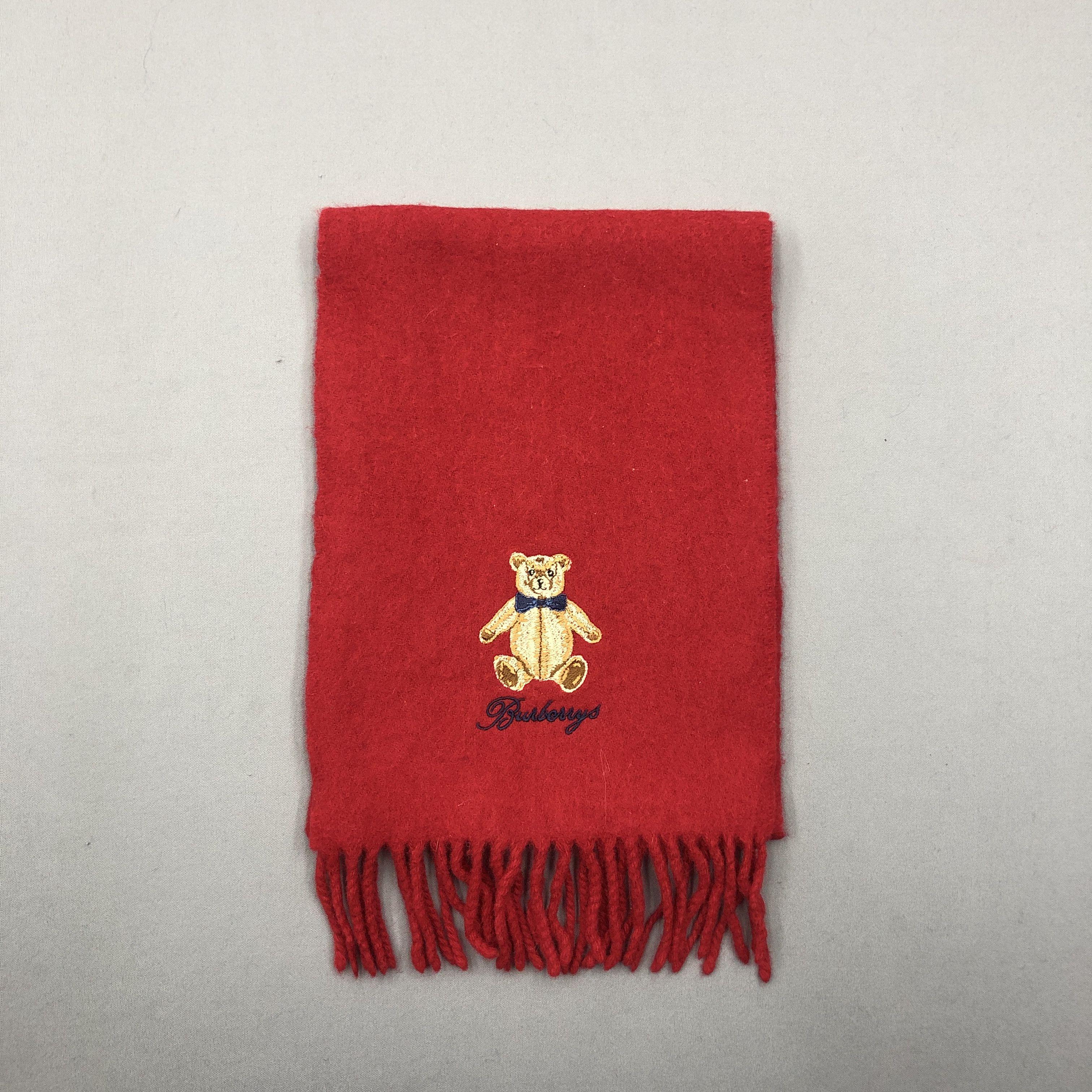 Burberry Vintage Burberry Scarf Burberry's Bear Wool Fringe Scarves Size ONE SIZE - 2 Thumbnail