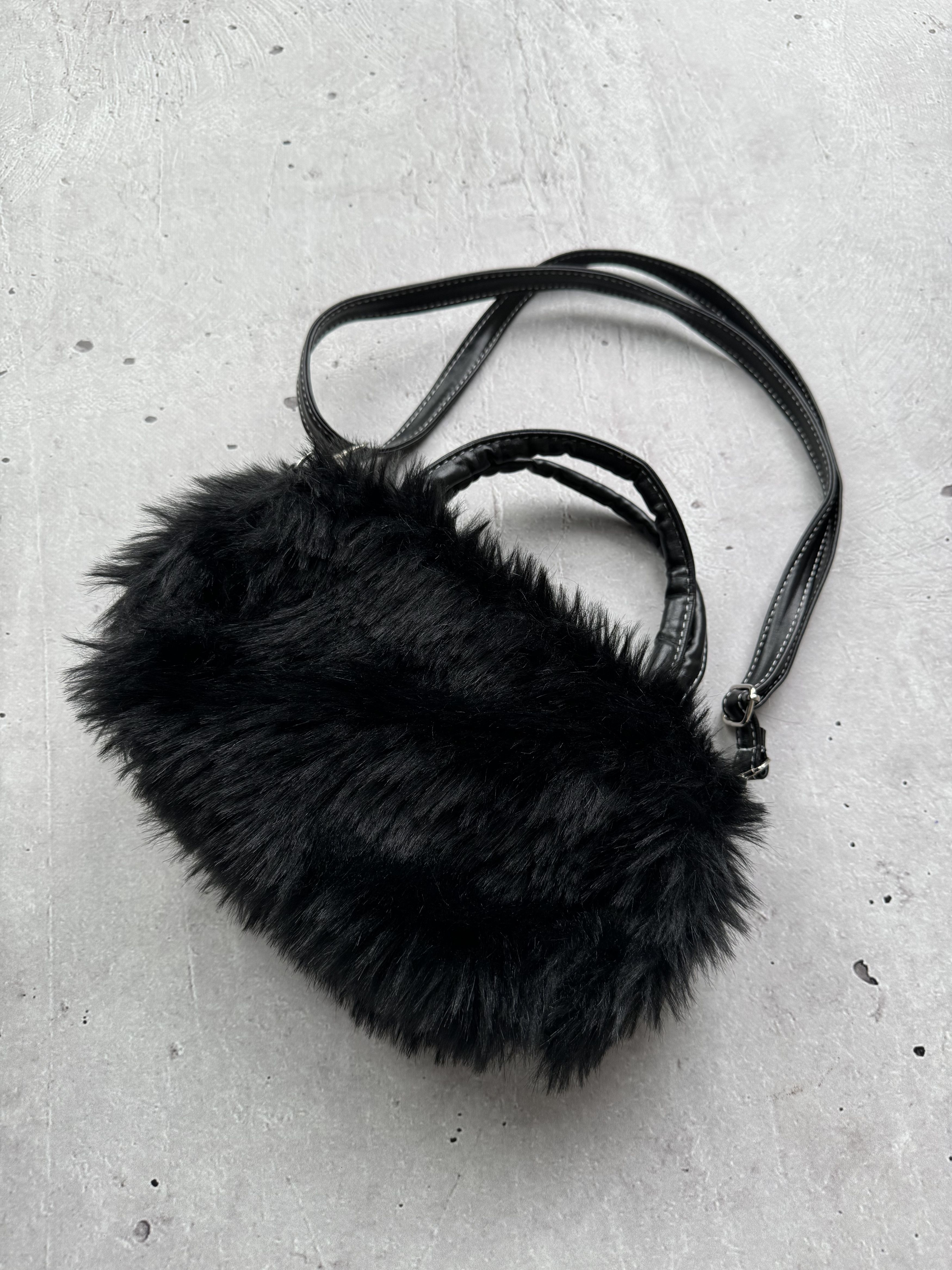 Vintage Faux Fur Japanese Style Handle Bags