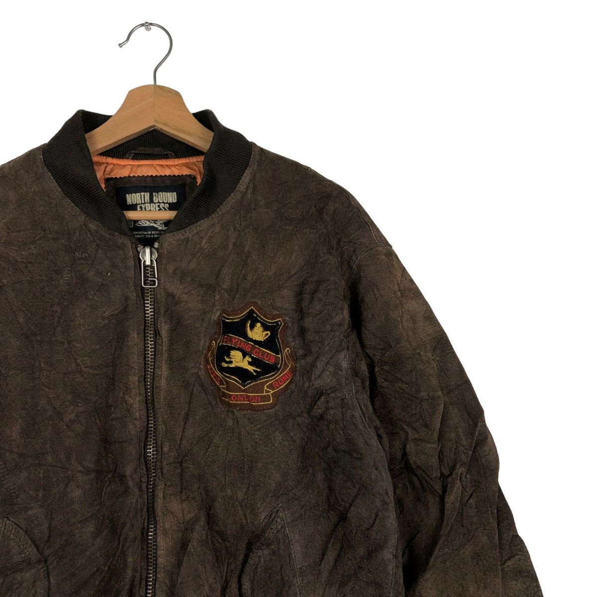 Vintage 🔥90’s Vintage Bomber Leather Jacket North Bound Big Logo Size US L / EU 52-54 / 3 - 5 Thumbnail