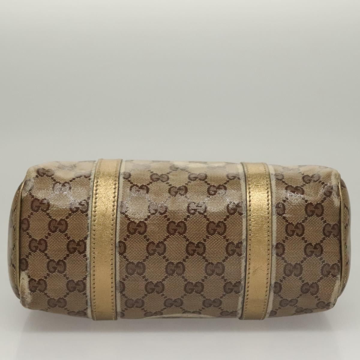 Gucci GUCCI GG Crystal Hand Bag Coated Canvas Brown Gold Size ONE SIZE - 9 Thumbnail