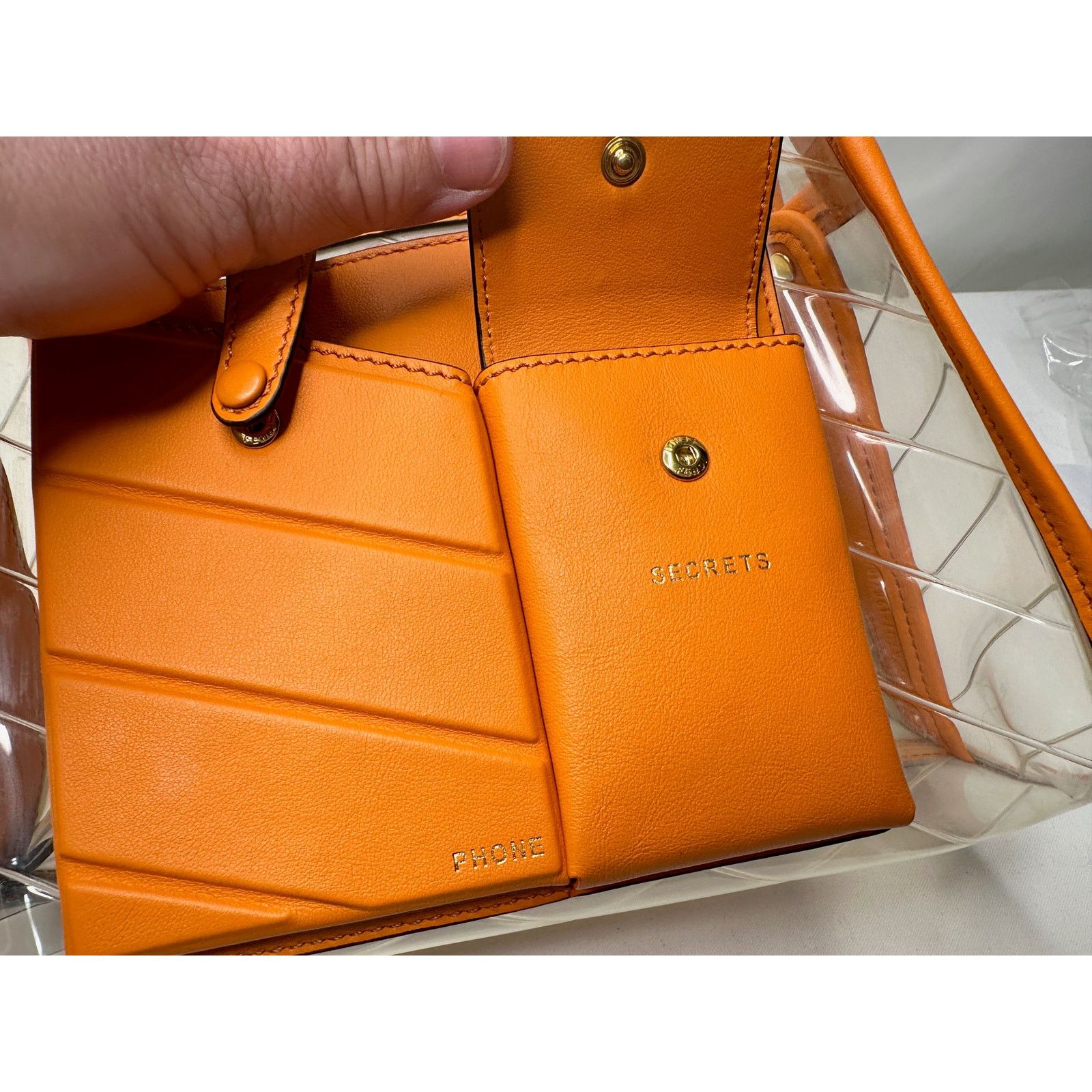 Fendi Fendi Peekaboo Defender PVC Clutch Bag Orange - Small Size ONE SIZE - 15 Thumbnail