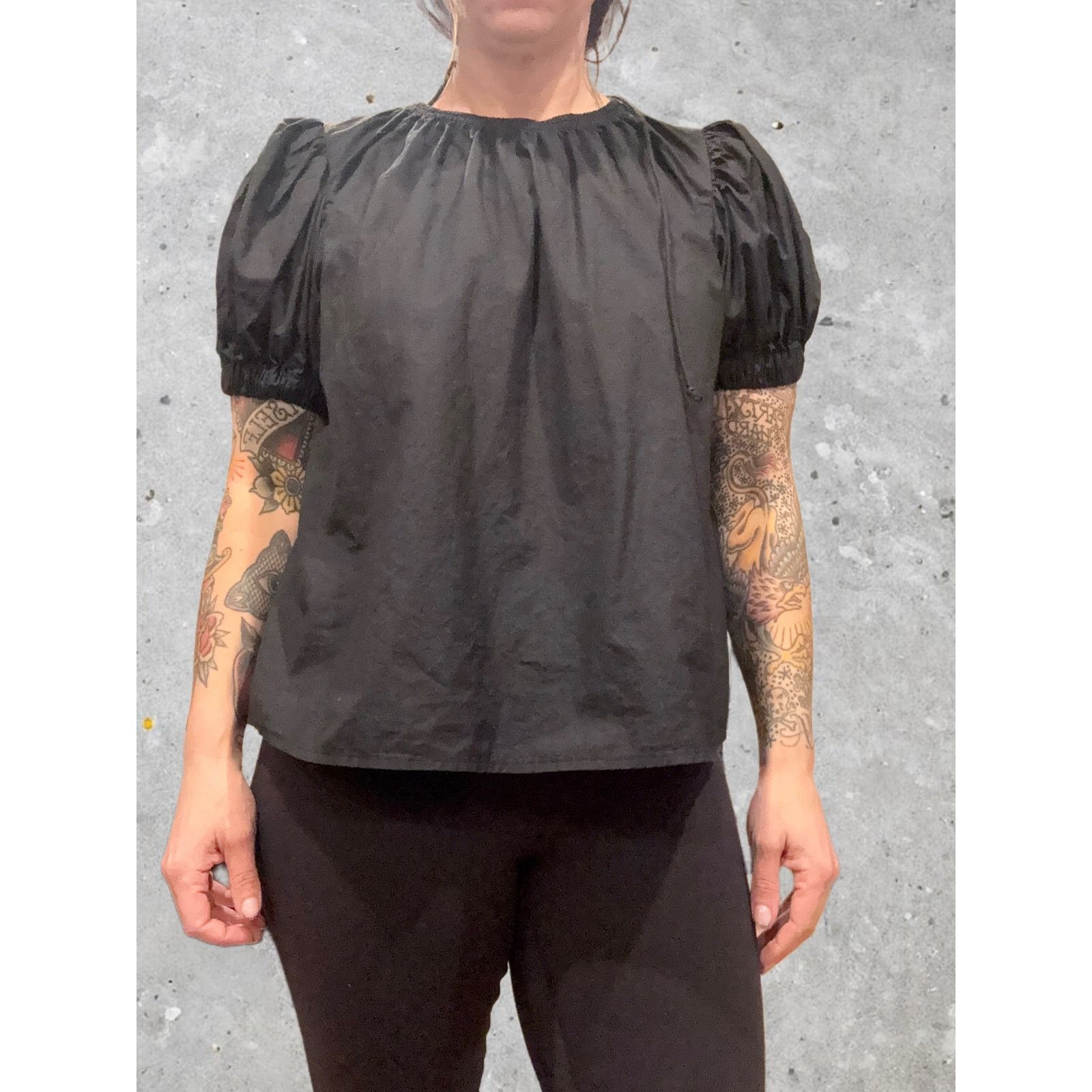 Ulla Johnson Ulla Johnson Puff-Sleeve Cotton Top – Black, Size 8 Size M / US 6-8 / IT 42-44 - 3 Thumbnail