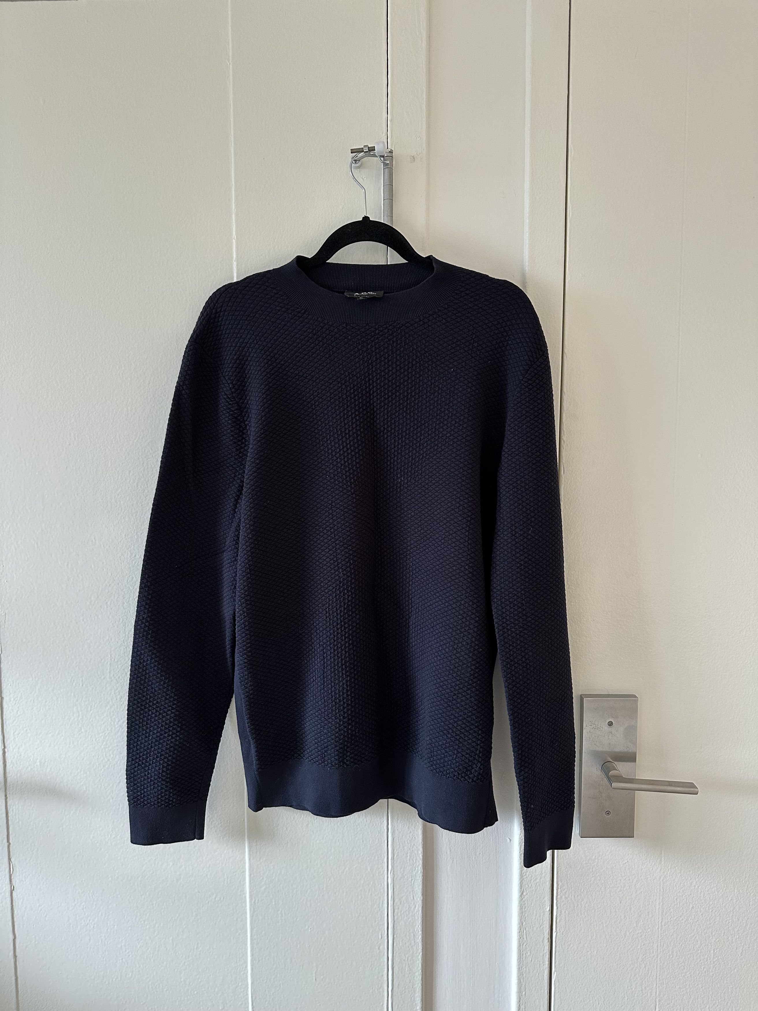 image of A P C Knit Sweater in Navy, Men's (Size XL)