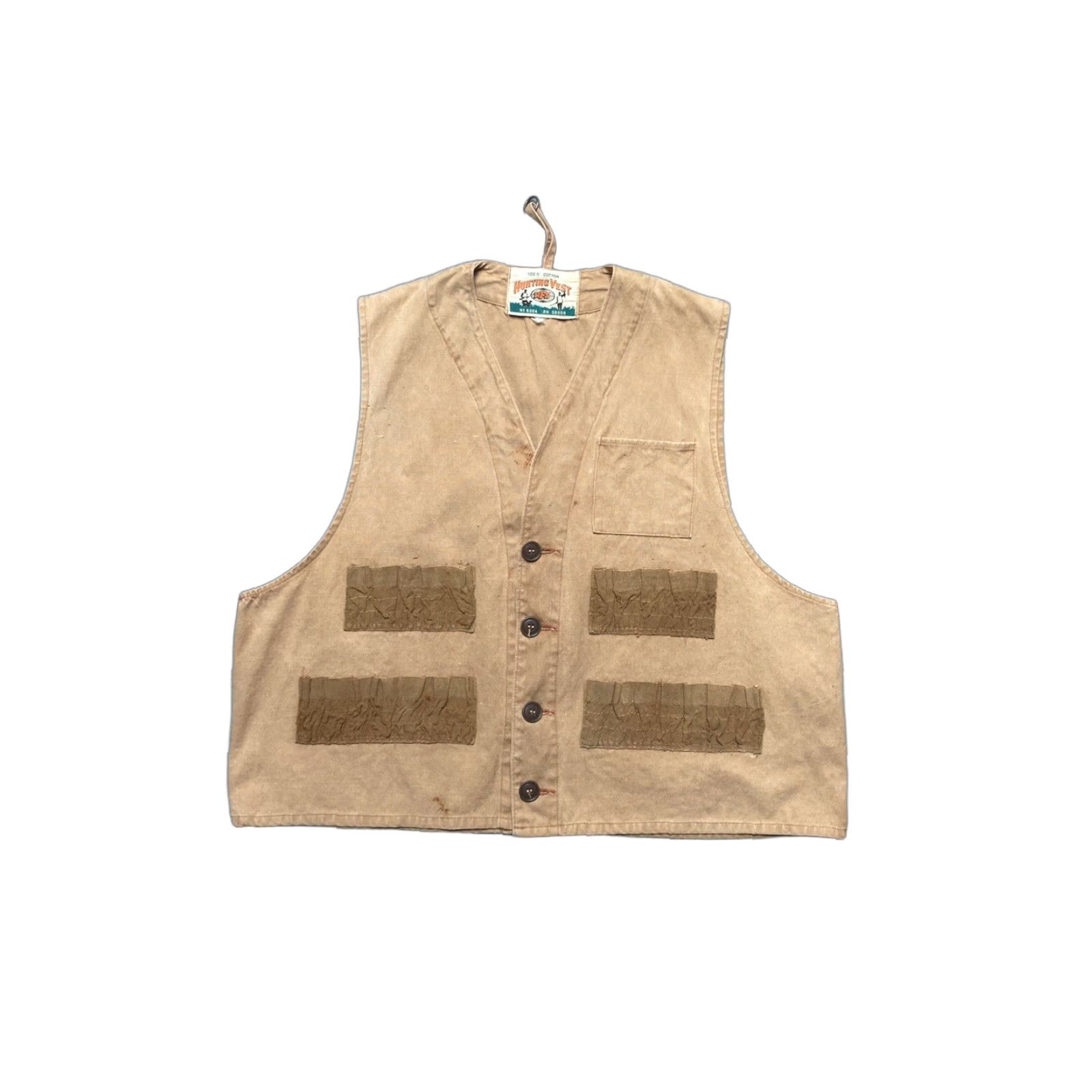 Vintage VINTAGE Canvas Hunting Vest Shooting Cotton Button Boxy Cropped Large 60s 70s Shirt Adult L Mens Boys Size US L / EU 52-54 / 3 - 1 Thumbnail