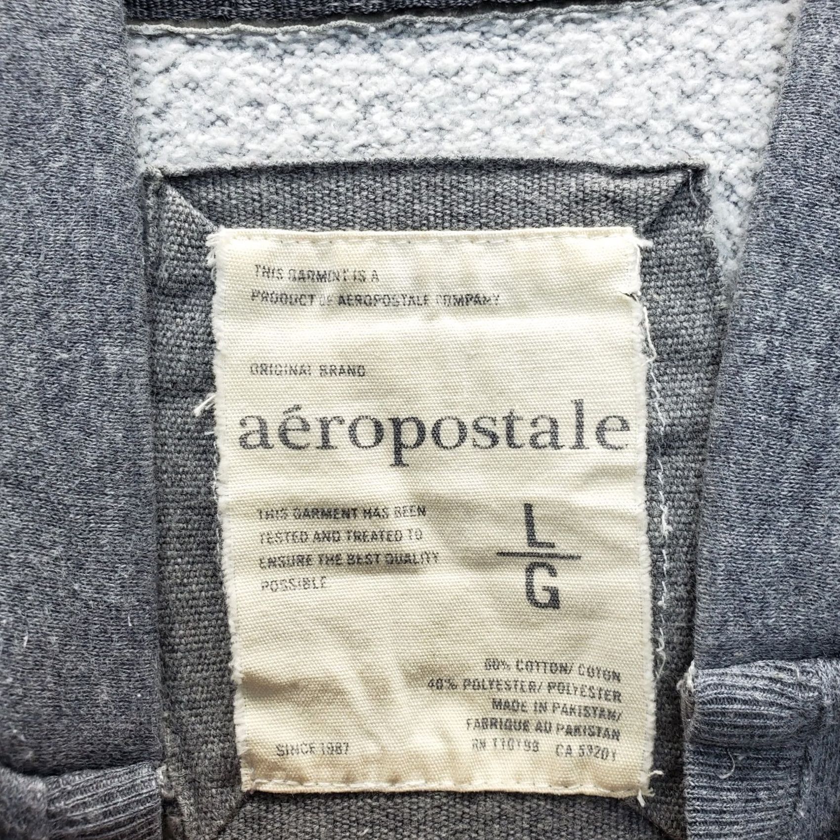Vintage Aéropostale Hoodie Womens L Gray Fleece Lined Glitter Logo Long Sleeve Pullover Size L / US 10 / IT 46 - 5 Thumbnail