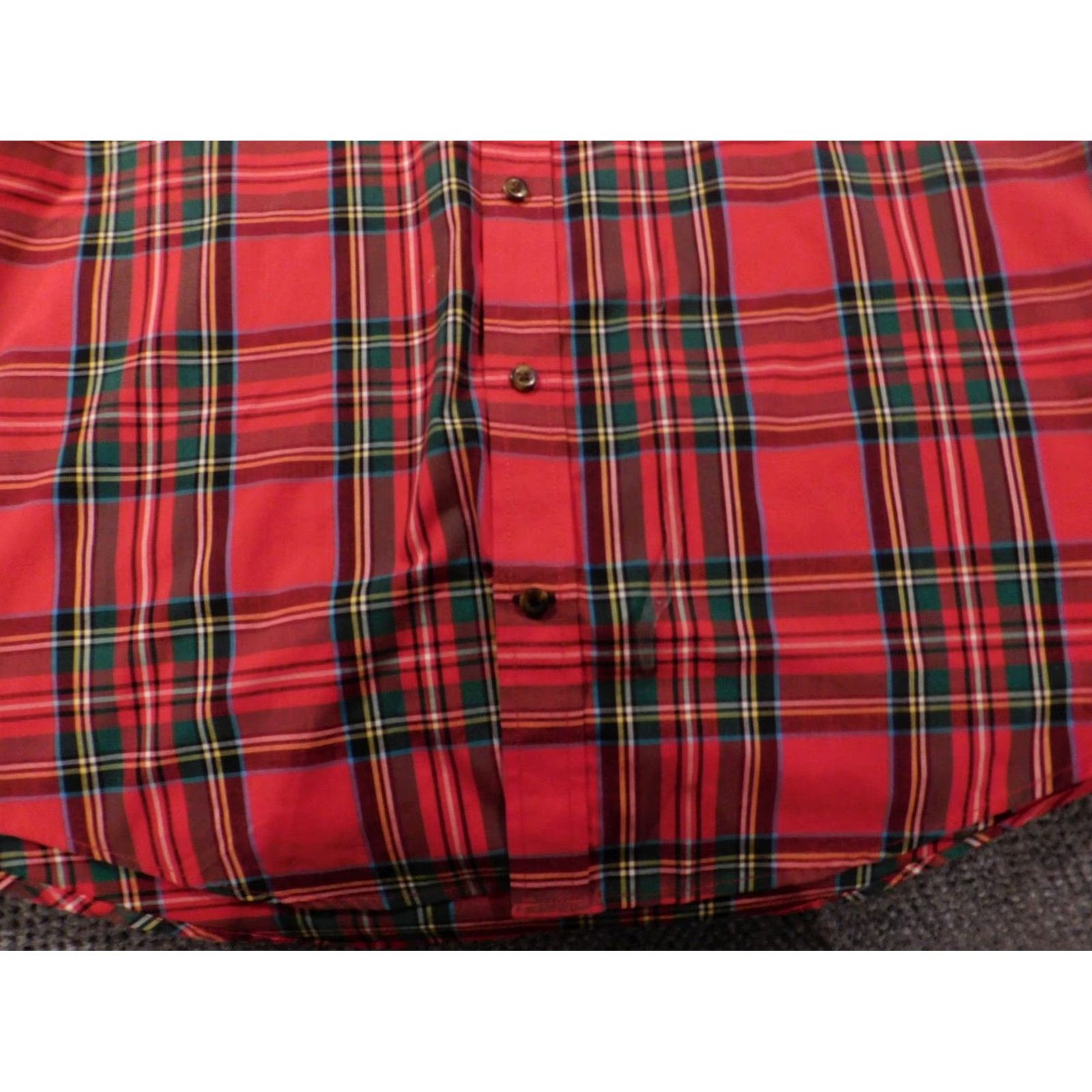 Izod IZOD Shirt Regular Small Red Plaid Button-Down - Button Up, Long Sleeve, Classic Casual, Men, Button, Logo, Cotton Polyester, Knit, Pockets, Slimming Size US S / EU 44-46 / 1 - 4 Thumbnail