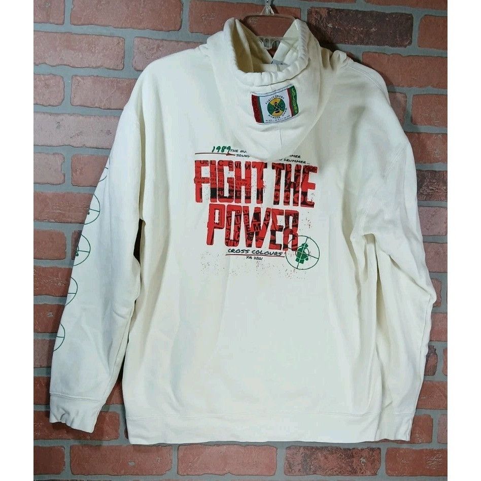 Cross Colours Cross Colours Public Enemy Hoodie Mens Medium Cream Fight th Size US M / EU 48-50 / 2 - 14 Thumbnail