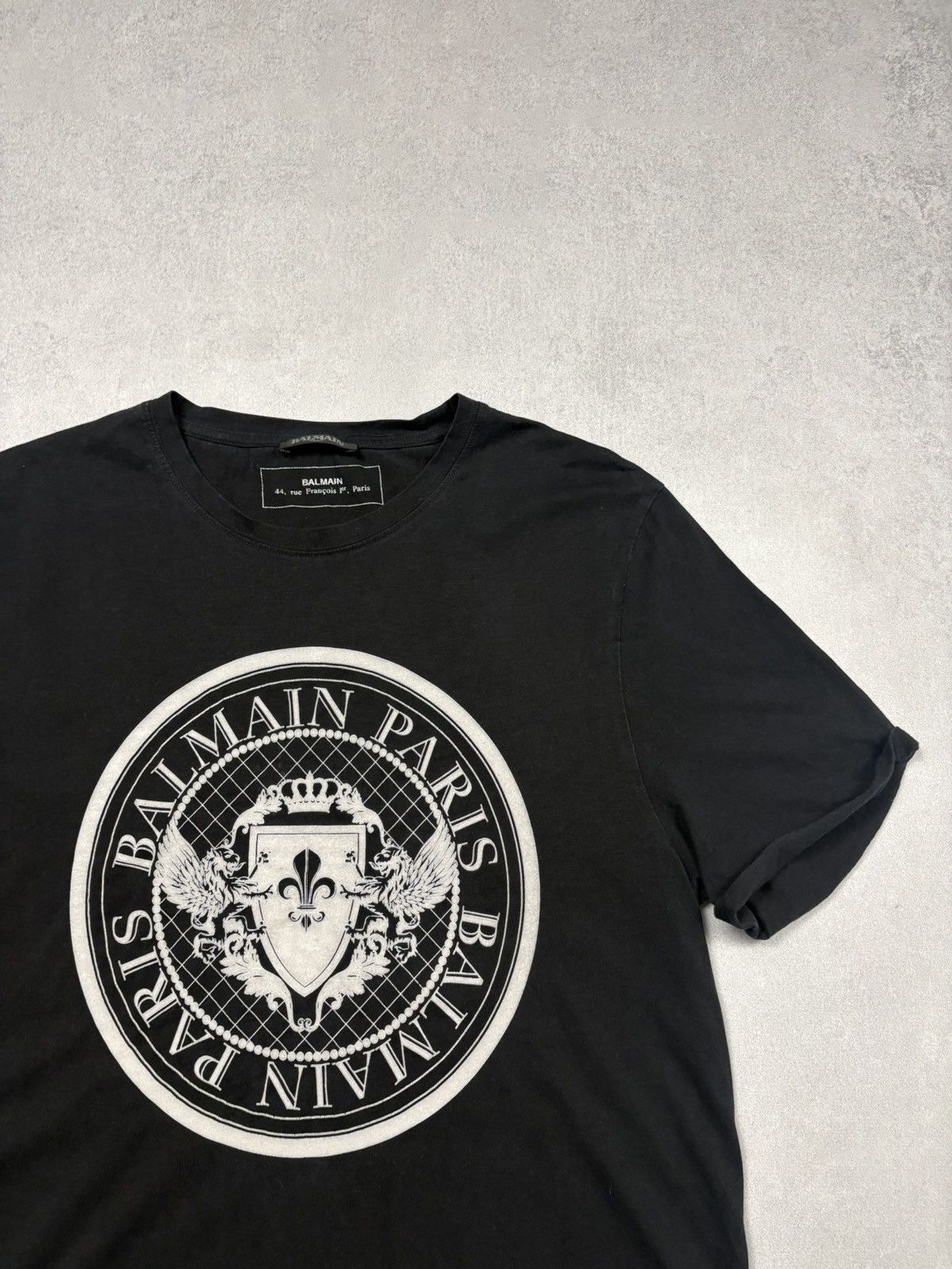 Balmain Balmain Paris Big Logo Crest Black T-Shirt Size US M / EU 48-50 / 2 - 2 Thumbnail
