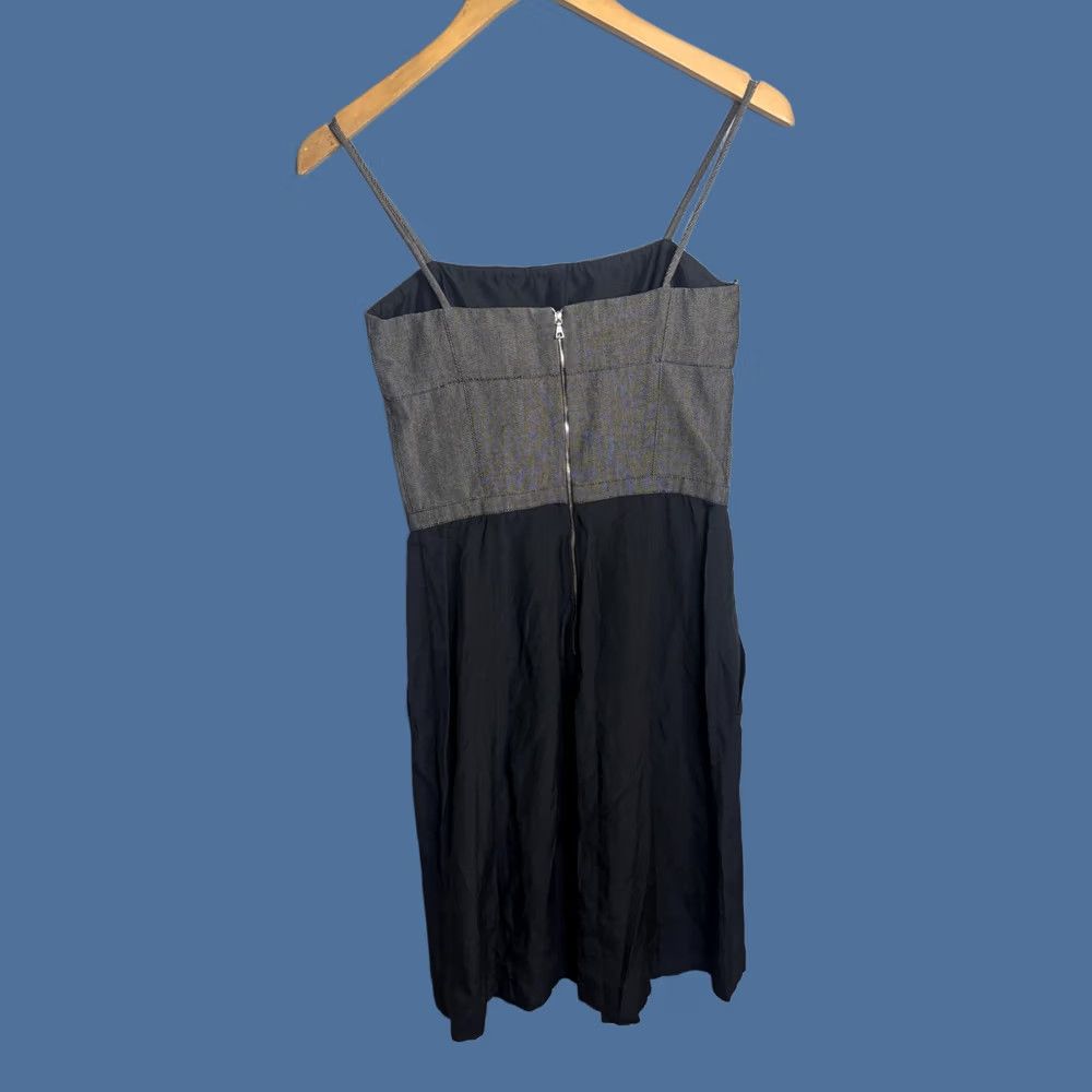 Narciso Rodriguez VINTAGE? No. Narciso Rodriguez Dress Womens 2 Black Gray Strappy Pleated Midi Made In Italy Size XS / US 0-2 / IT 36-38 - 1 Thumbnail