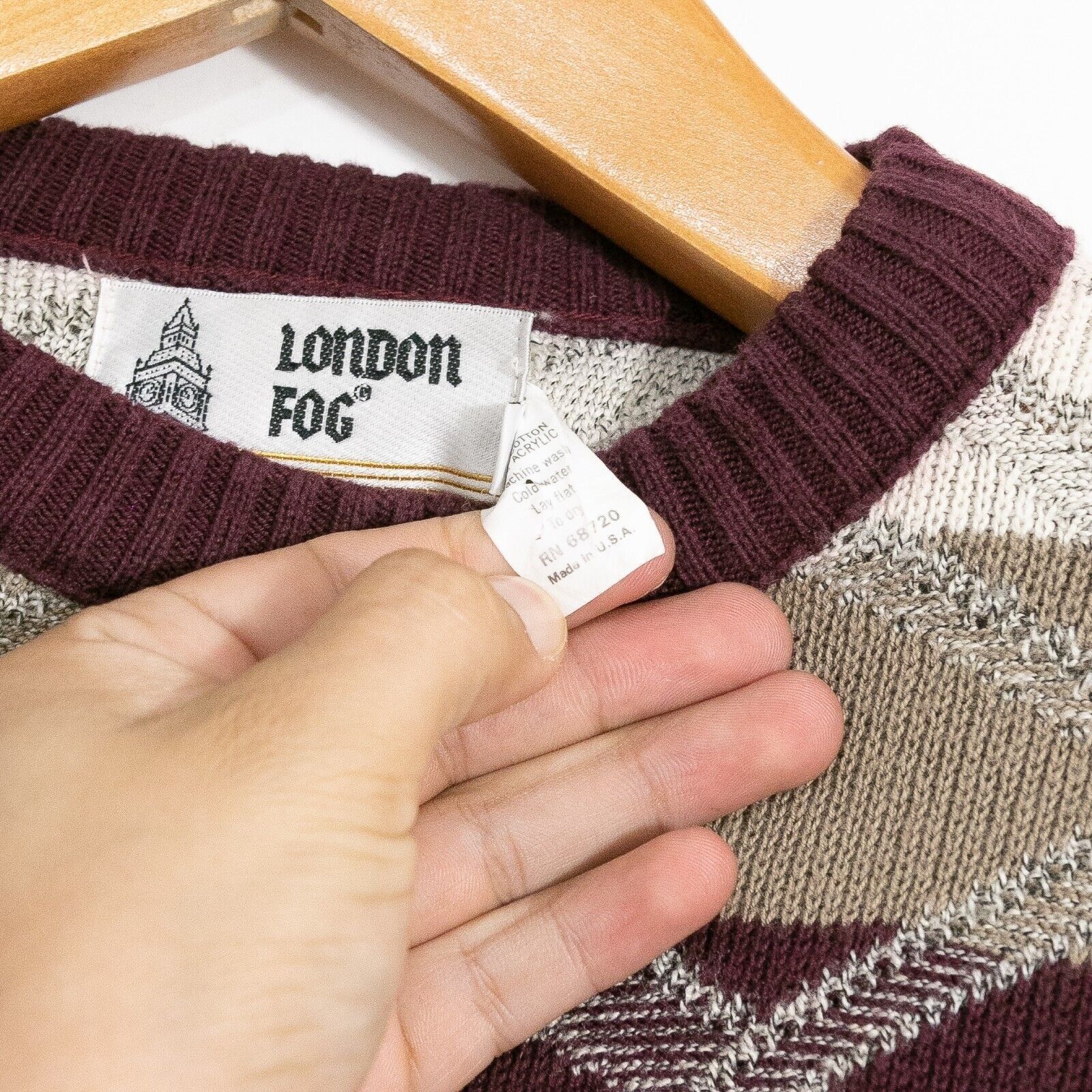 London Fog × Vintage Vintage London Fog Acrylic Sweater Mens Medium - Striped Size US M / EU 48-50 / 2 - 4 Thumbnail