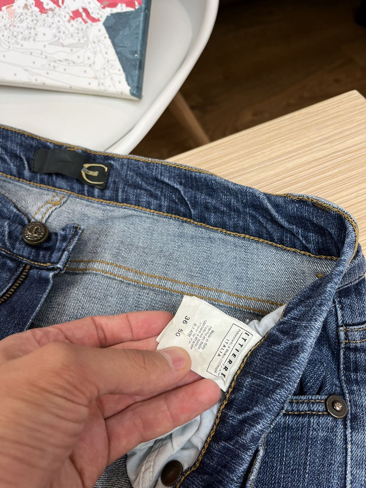 Just Cavalli × Roberto Cavalli Just Cavalli 2000’s Flared Faded Denim Jeans Size US 36 / EU 52 - 9 Thumbnail