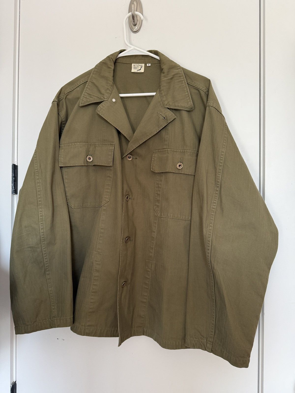 Orslow Orslow Fatigue Button Up Work Shirt Olive Size US XL / EU 56 / 4 - 1 Thumbnail