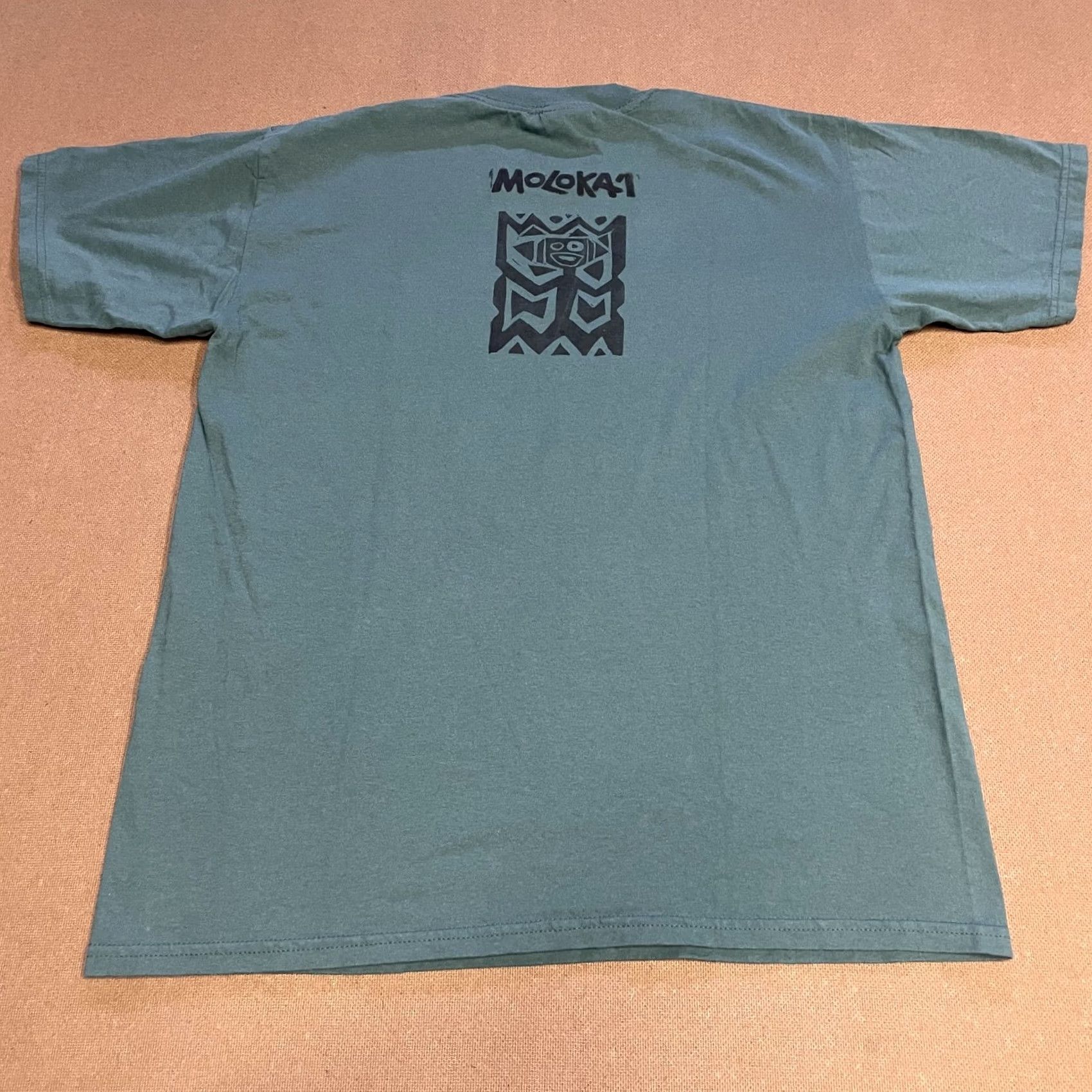 Gildan Gildan Shirt Mens Medium Green Molokai Hawaii Tribal Graphic Tee Ultra Cotton Size US M / EU 48-50 / 2 - 6 Thumbnail