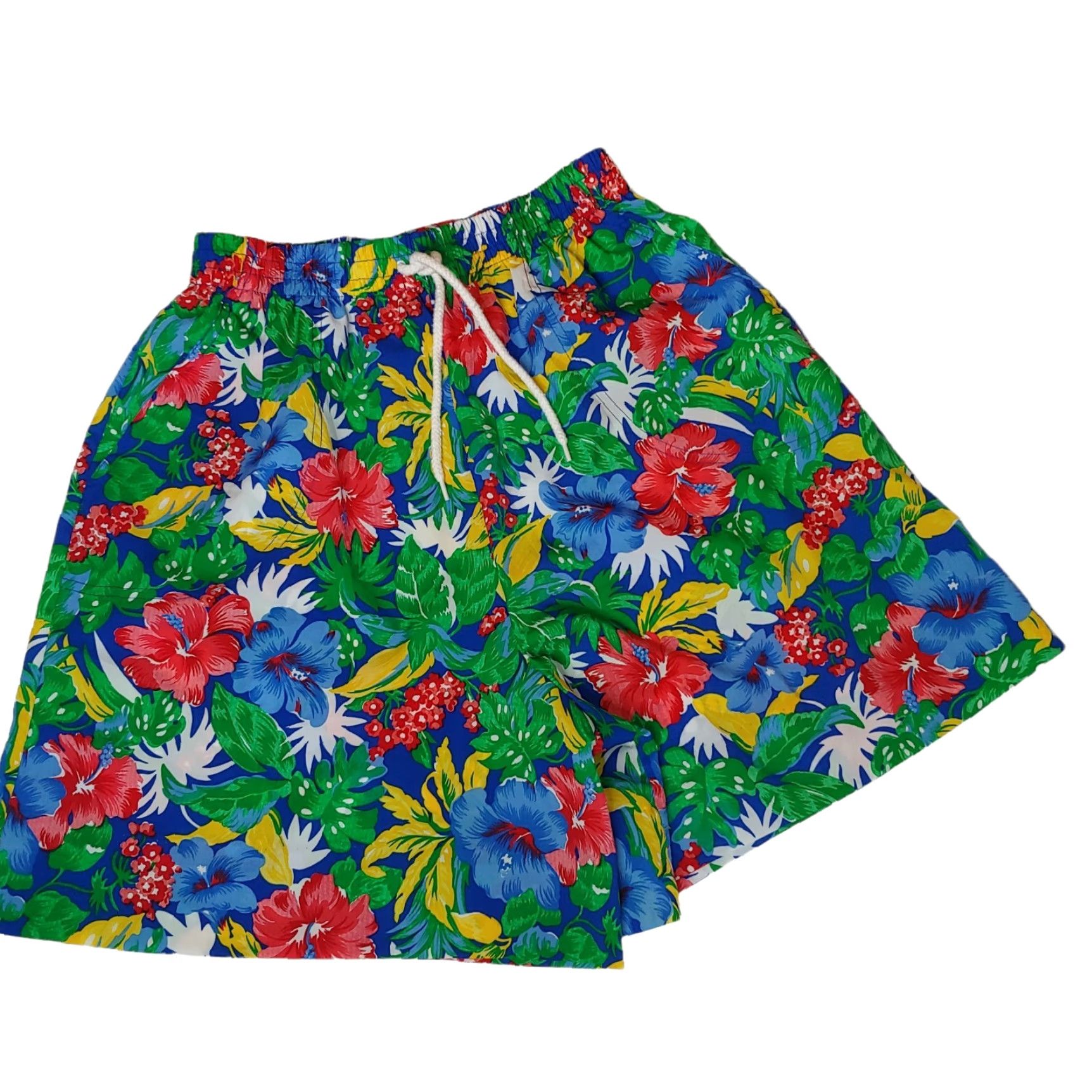 Vintage VINTAGE Lane Cricket Lane Shorts Women 14 Blue Floral Hibiscus Elastic Tropical Retro Casual Beach Fun Womens Size 36" / US 14 / IT 50 - 2 Thumbnail