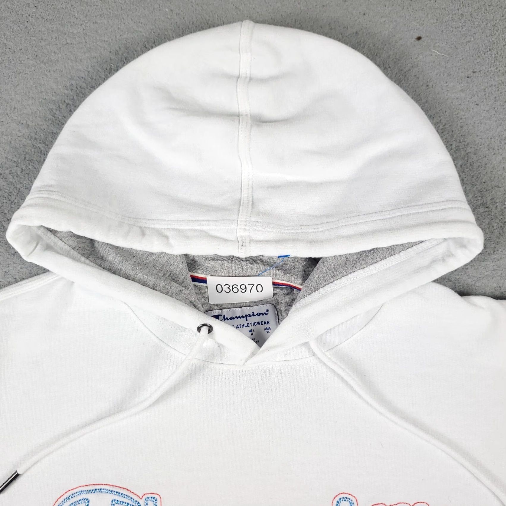 Champion Champion Men's White Fleece Pullover Hoodie Sweatshirt, Long Sleeve, Mock Neck, Logo Zipper, Regular Fit, All Seasons, Casual Size US M / EU 48-50 / 2 - 3 Thumbnail