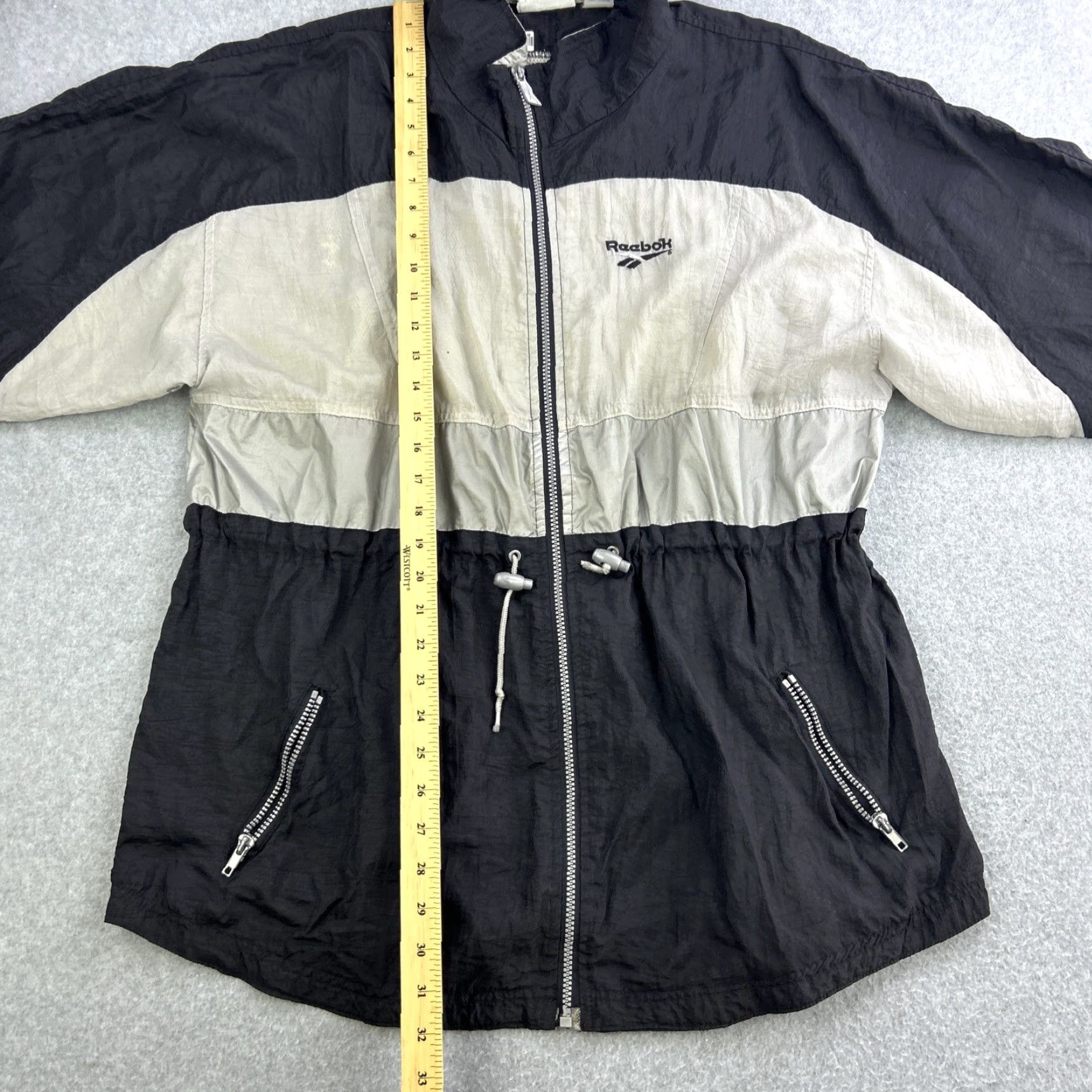 Reebok VINTAGE Reebok Jacket Womens XL Black Full Zip Windbreaker High Neck Outdoor Logo Casual Size XL / US 12-14 / IT 48-50 - 3 Thumbnail