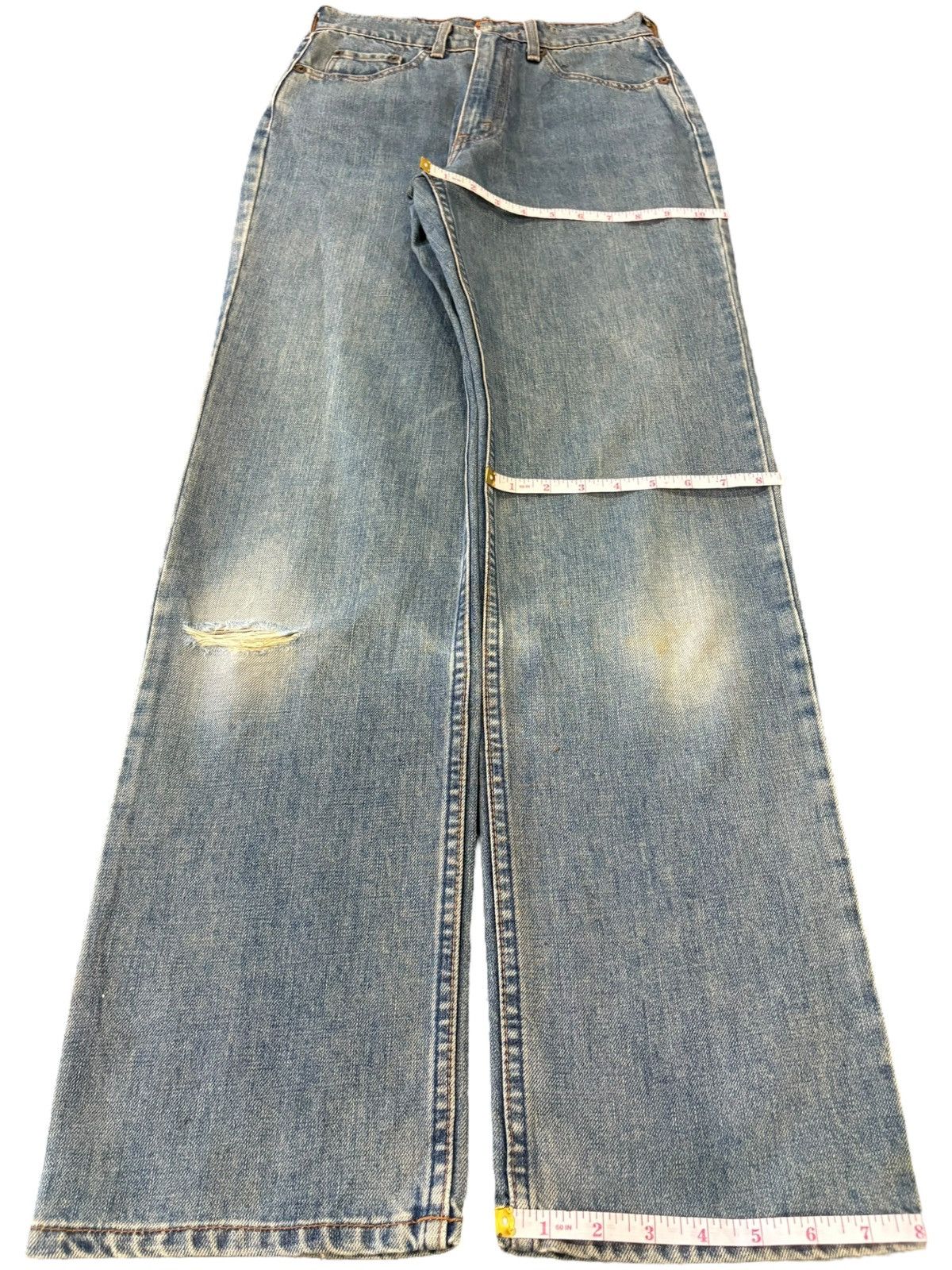Levi's Vintage 90s Levis 519 Blue Wash Distressed Loose Jeans Size US 27 - 13 Thumbnail